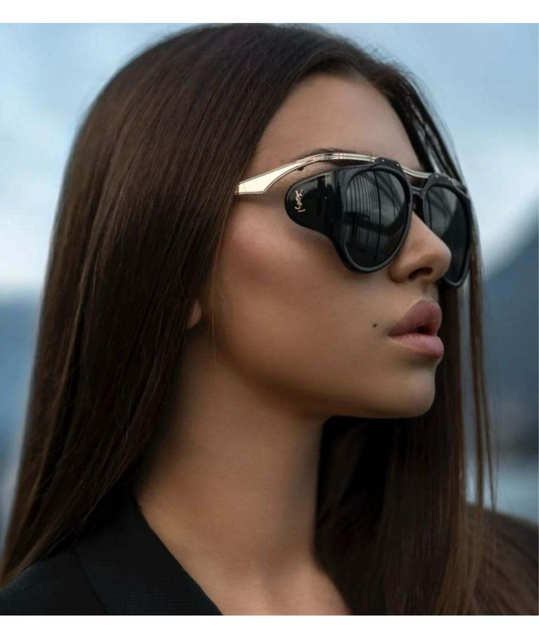 SAINT LAURENT Черные пластиковые солнцезащитные очки, фото 5