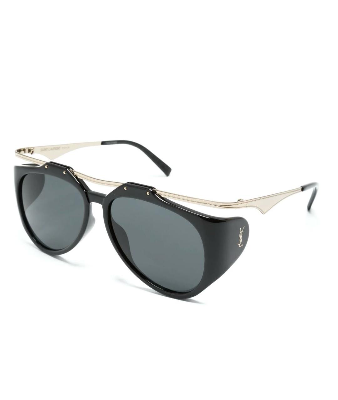 SAINT LAURENT Черные пластиковые солнцезащитные очки, фото 2