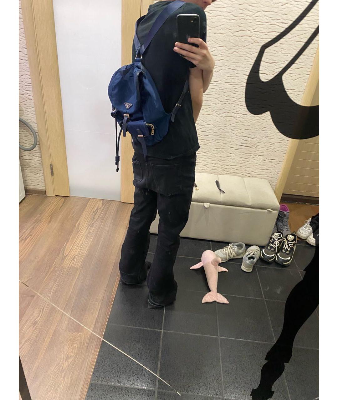 PRADA Синий кожаный рюкзак, фото 6