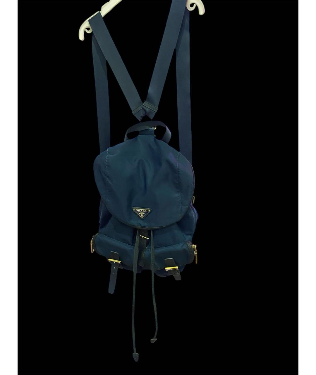 PRADA Синий кожаный рюкзак, фото 2