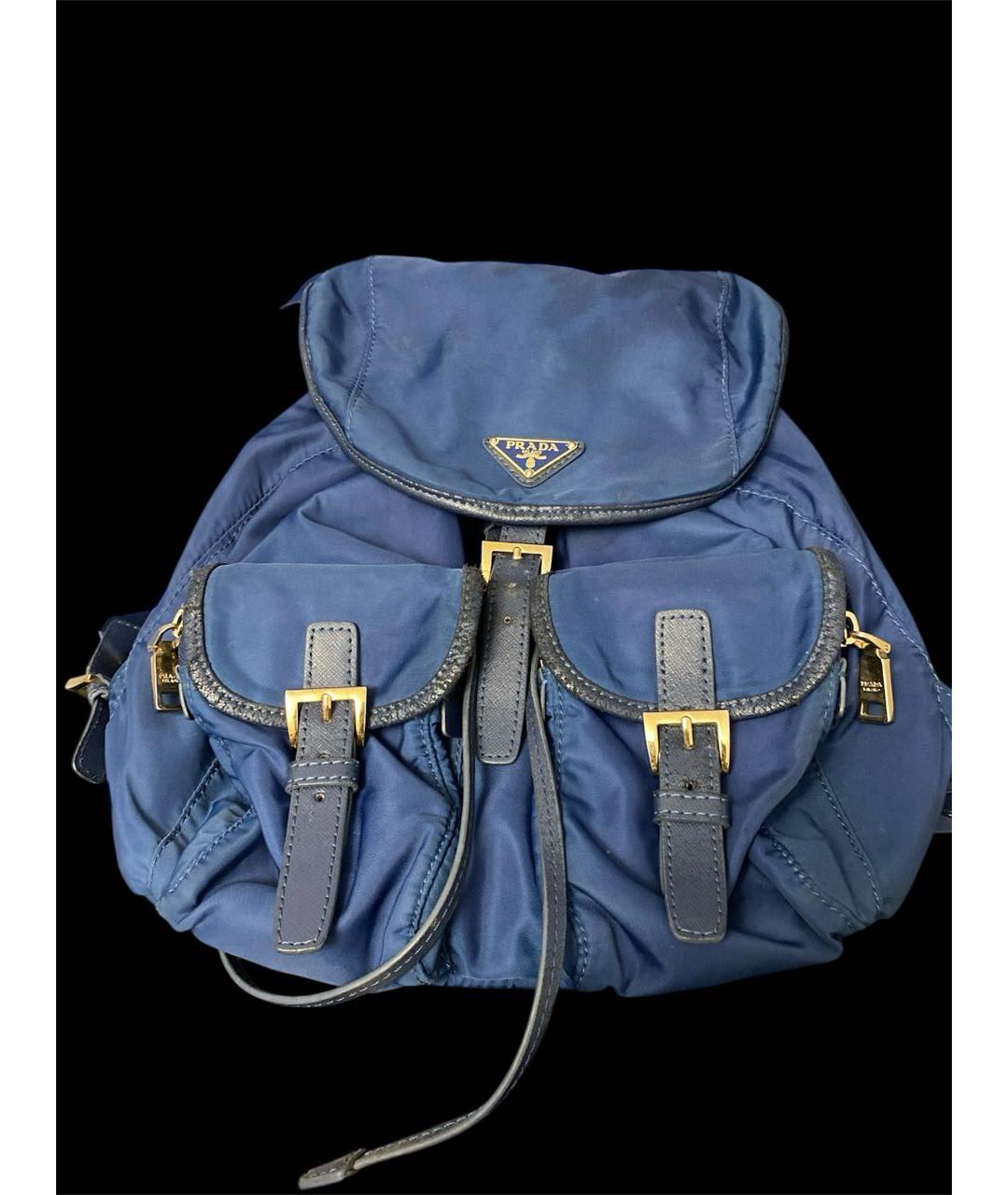 PRADA Синий кожаный рюкзак, фото 8