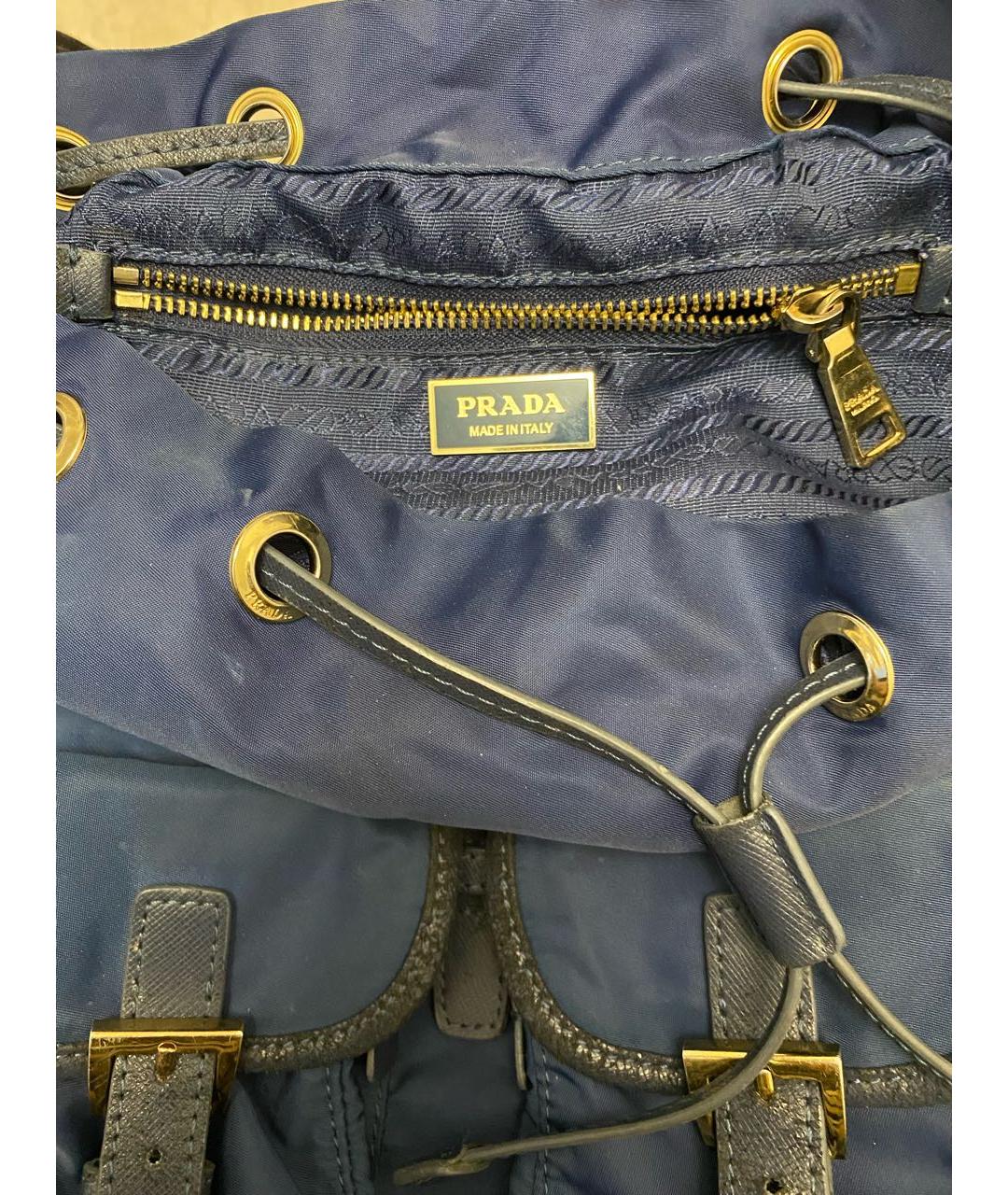 PRADA Синий кожаный рюкзак, фото 4