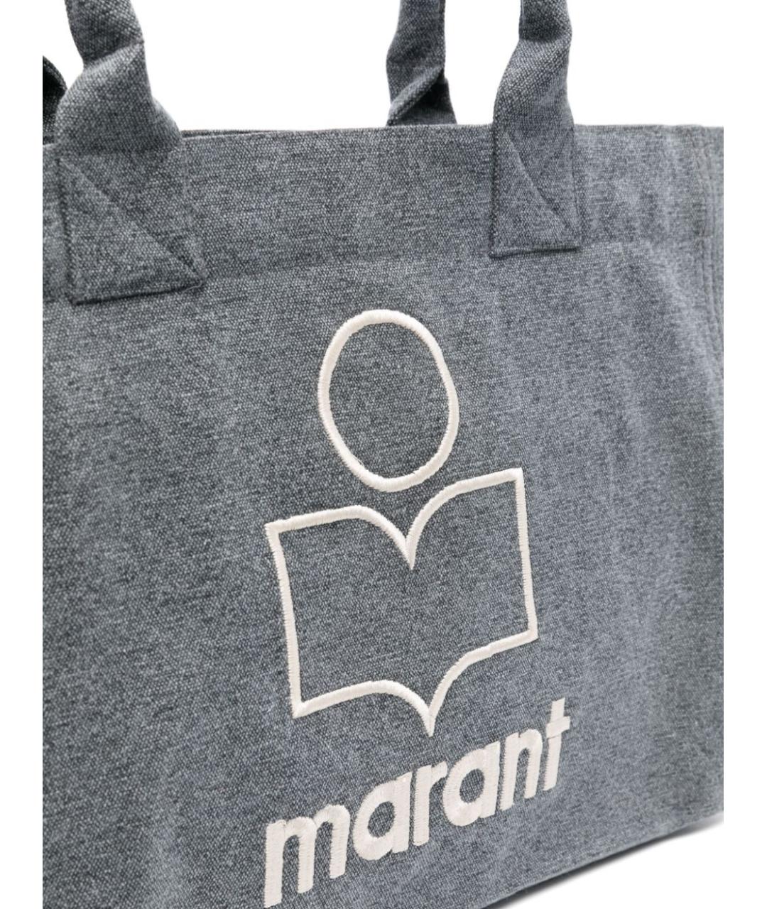 ISABEL MARANT Серая хлопковая сумка тоут, фото 4