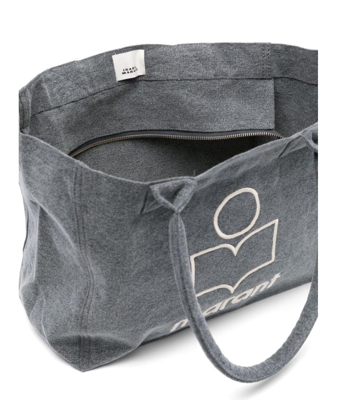 ISABEL MARANT Серая хлопковая сумка тоут, фото 2