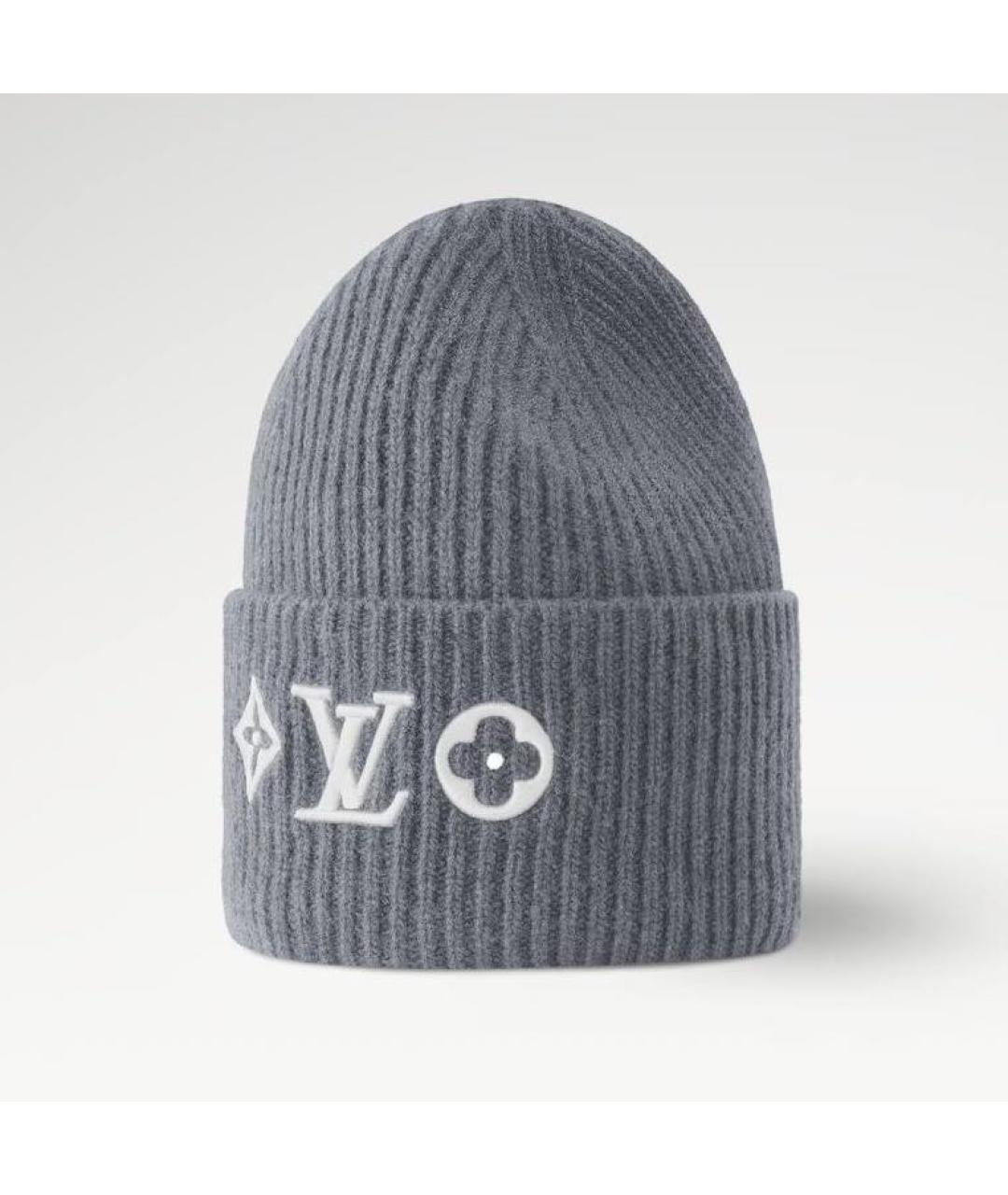 LOUIS VUITTON Серая шерстяная шапка, фото 3