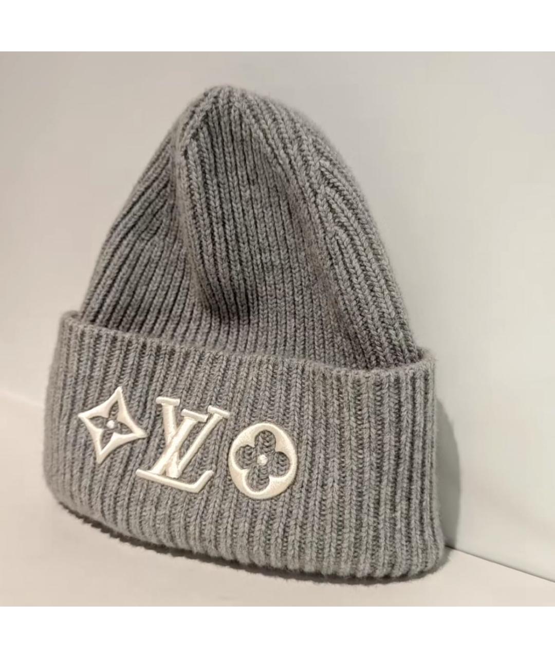 LOUIS VUITTON Серая шерстяная шапка, фото 2