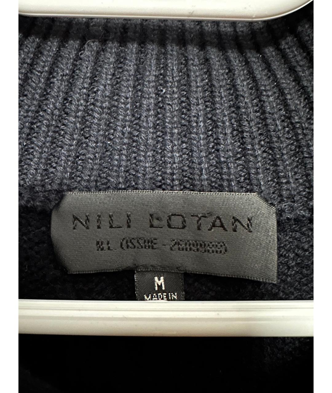 NILI LOTAN Темно-синий кашемировый джемпер / свитер, фото 4