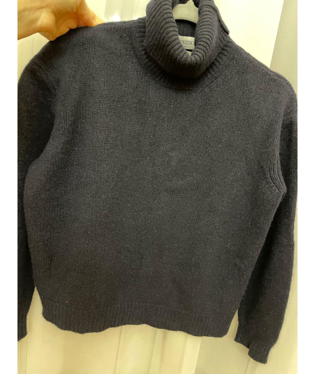 VALENTINO Темно-синий шерстяной джемпер / свитер, фото 3
