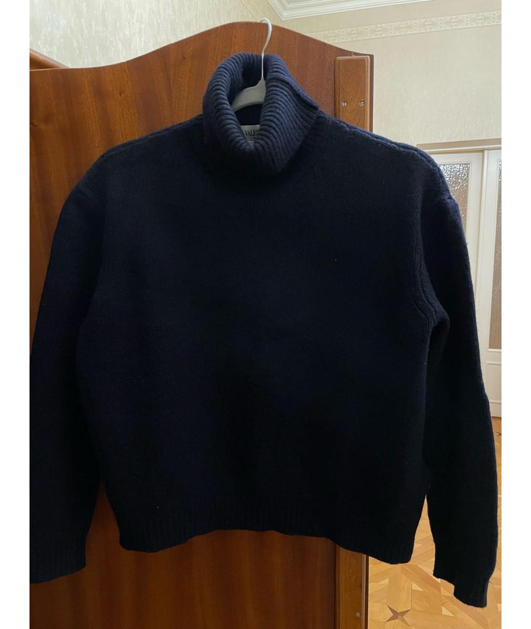 VALENTINO Темно-синий шерстяной джемпер / свитер, фото 4