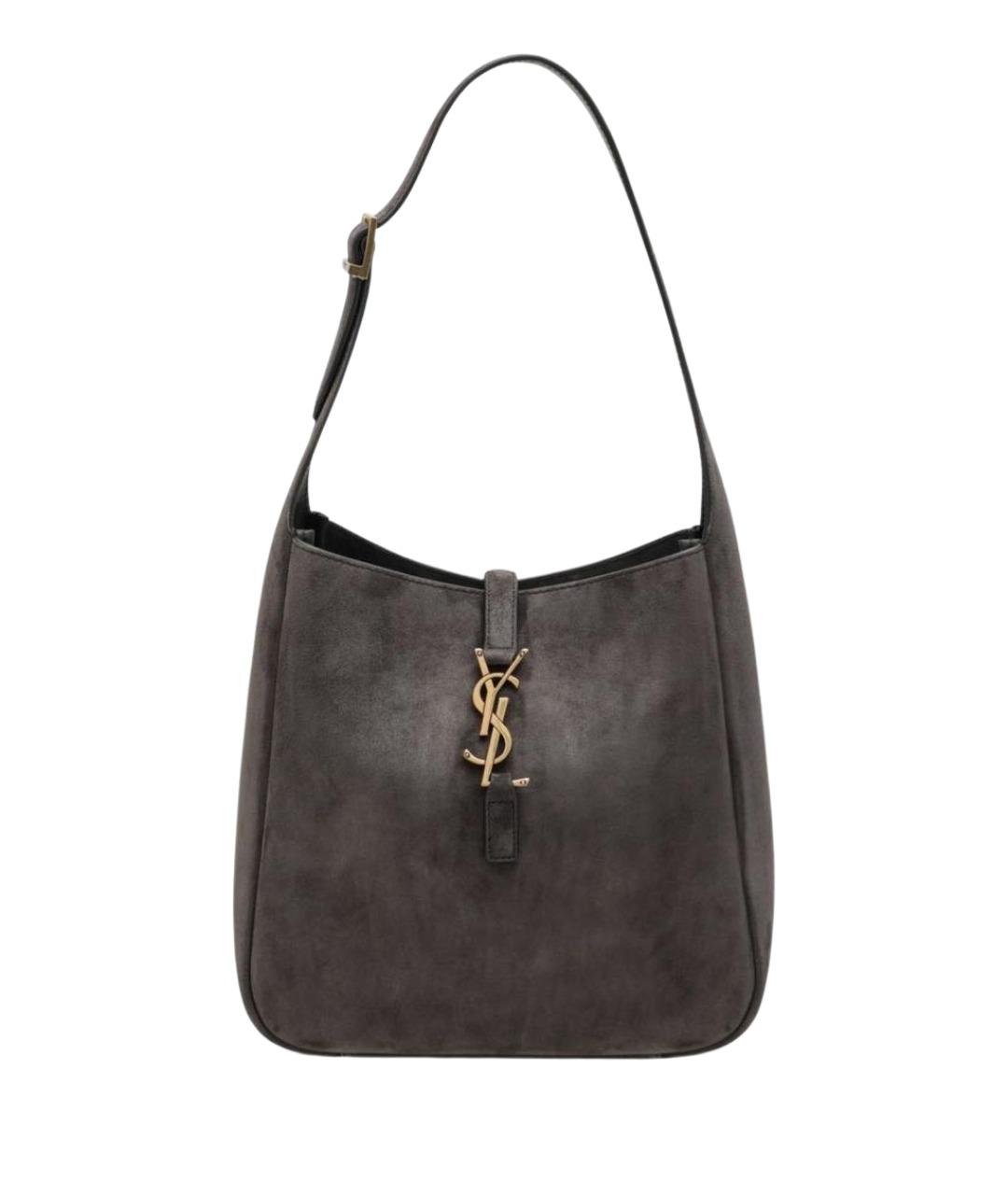 SAINT LAURENT Серая замшевая сумка тоут, фото 1