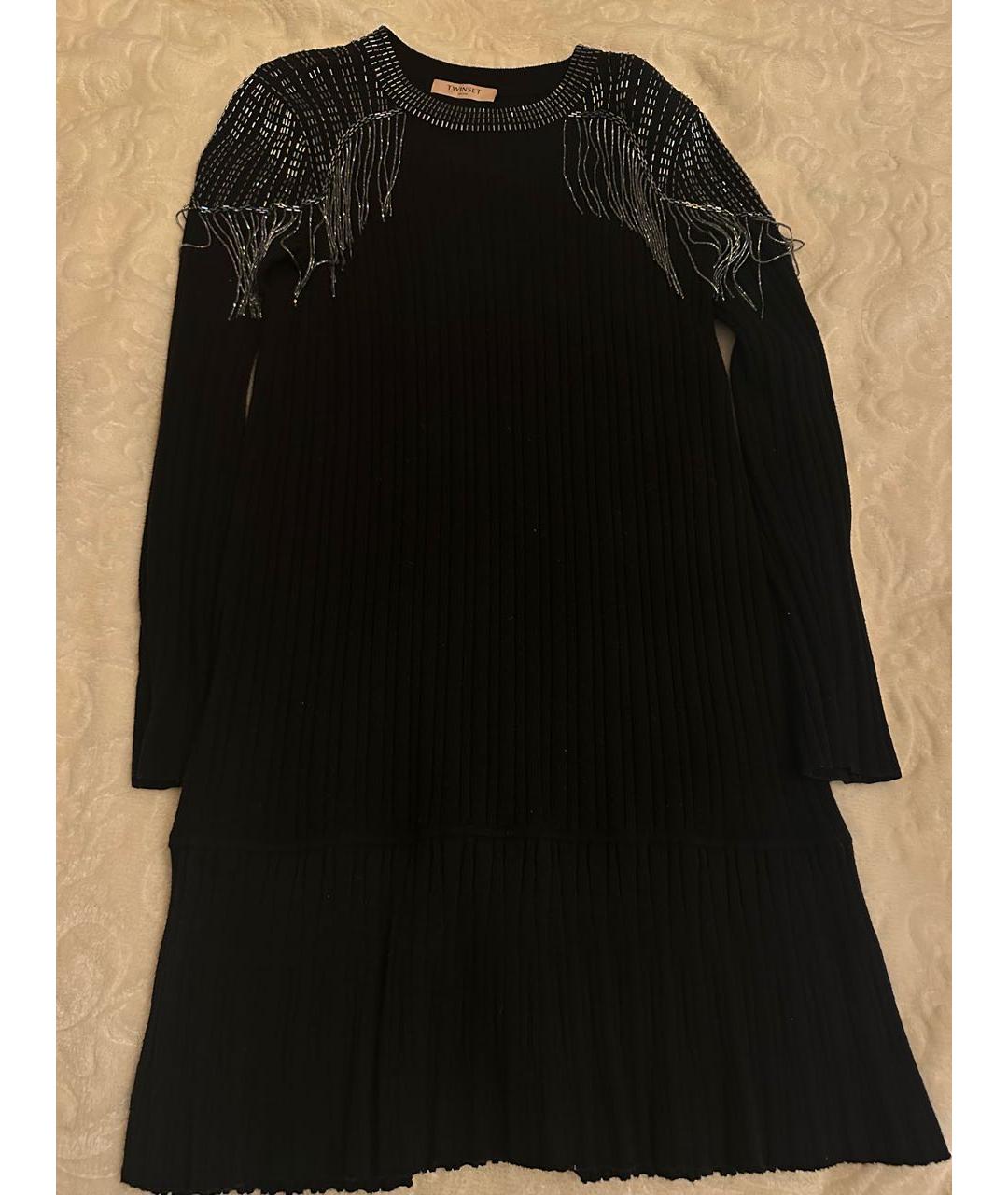 TWIN-SET Черное коктейльное платье, фото 5