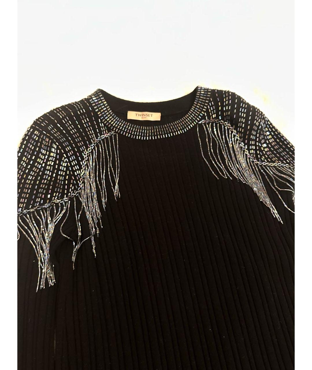 TWIN-SET Черное коктейльное платье, фото 4