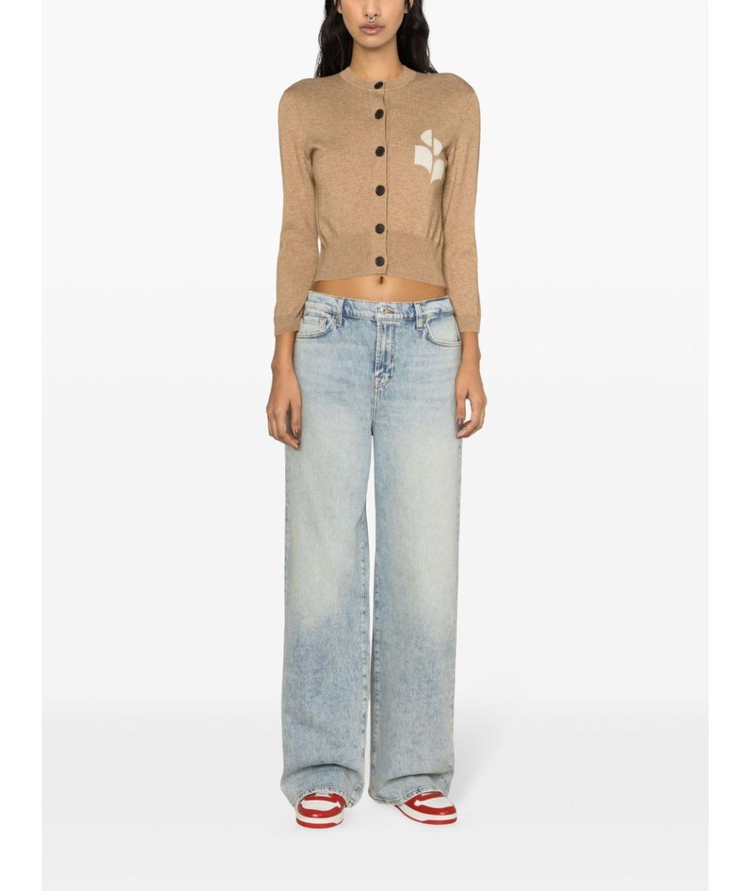 ISABEL MARANT ETOILE Бежевый хлопковый кардиган, фото 3