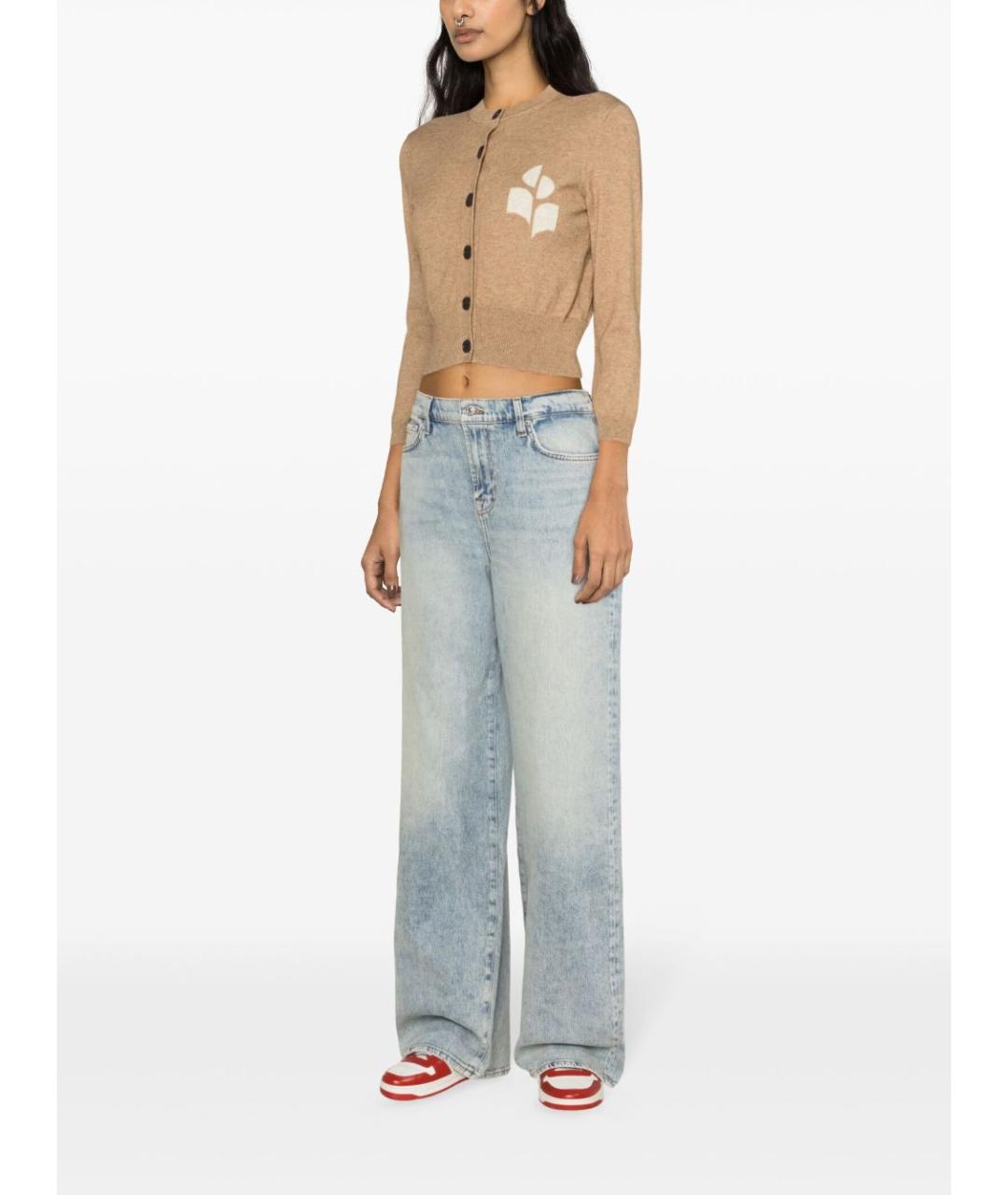 ISABEL MARANT ETOILE Бежевый хлопковый кардиган, фото 4