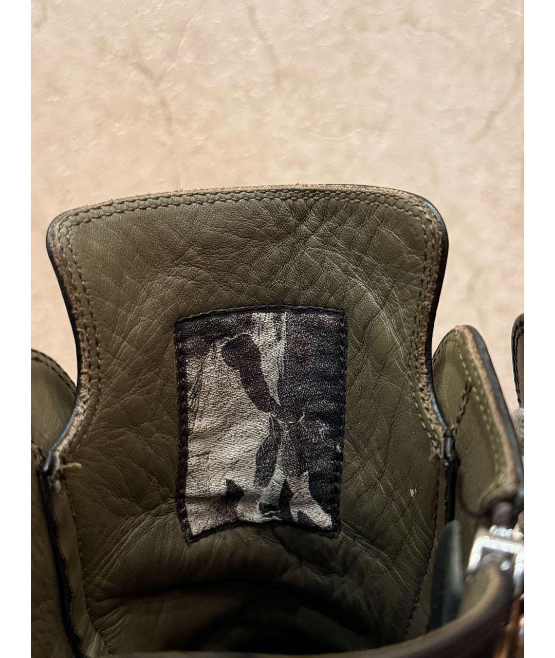 RICK OWENS Черные кожаные высокие кроссовки / кеды, фото 5