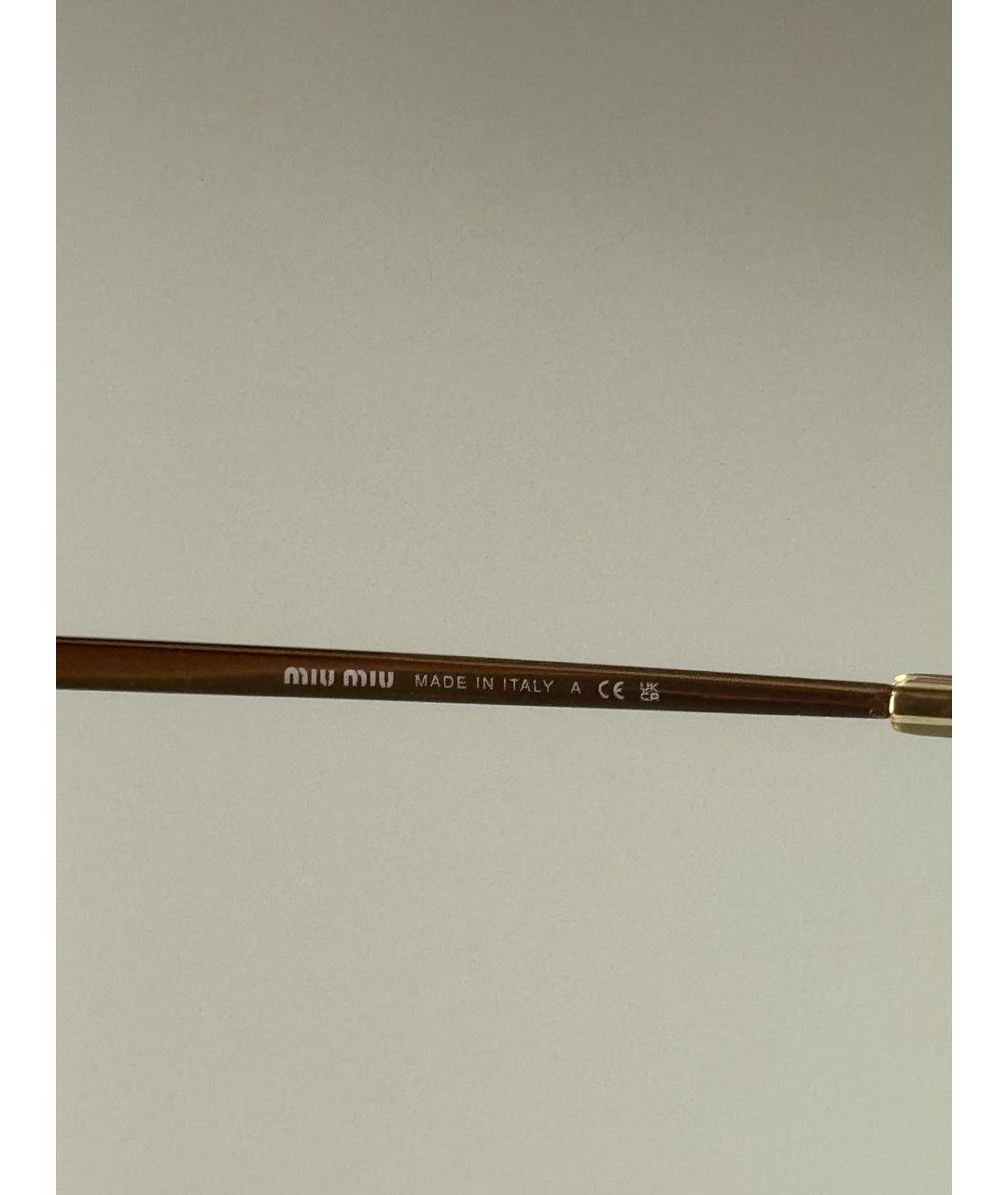 MIU MIU Золотые металлические солнцезащитные очки, фото 8