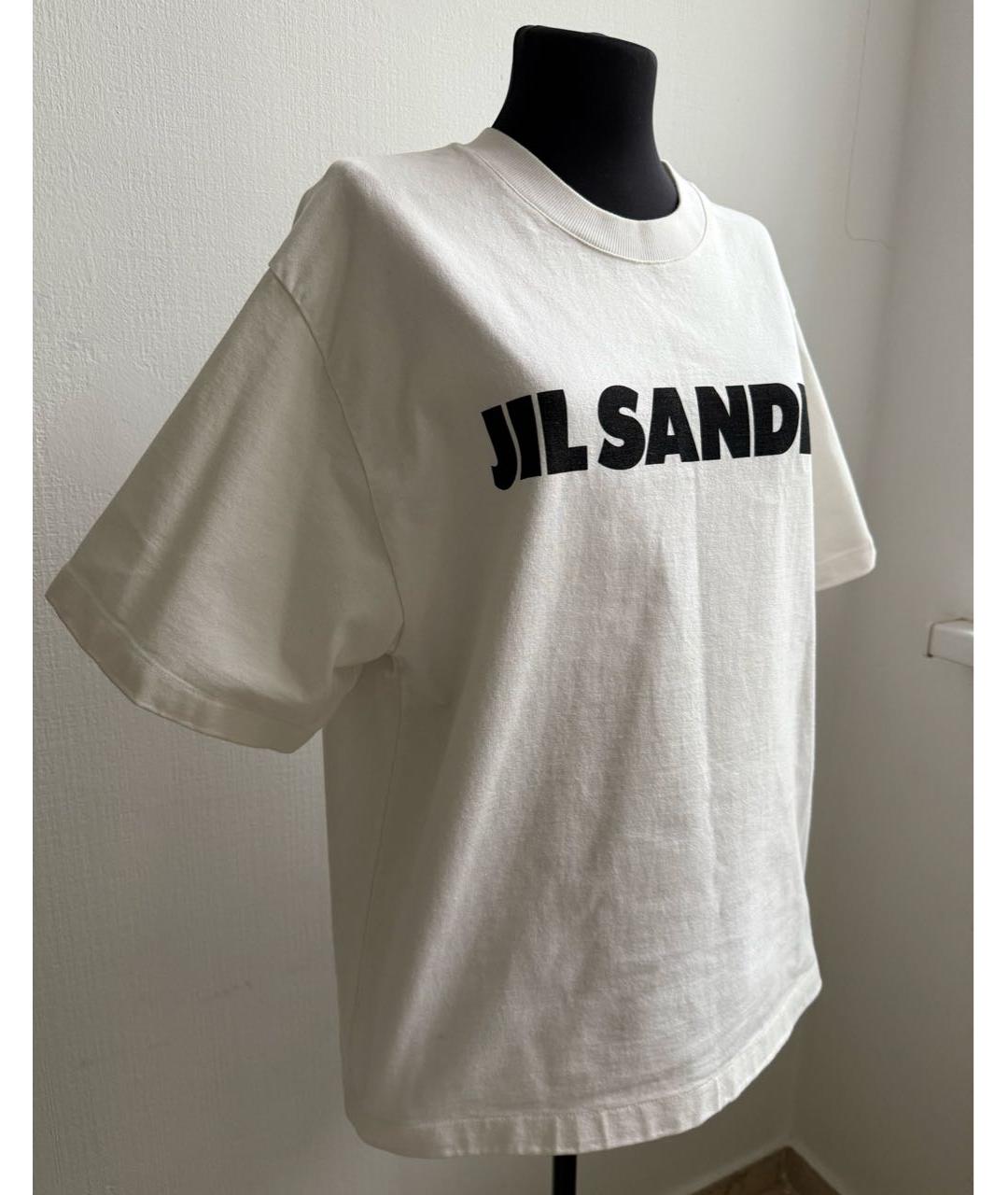 JIL SANDER Белая хлопковая футболка, фото 2