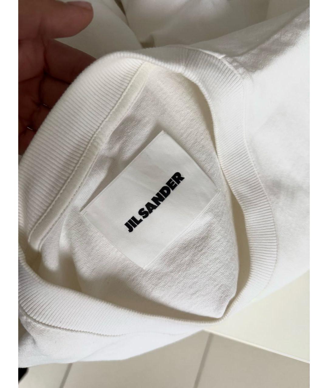 JIL SANDER Белая хлопковая футболка, фото 5