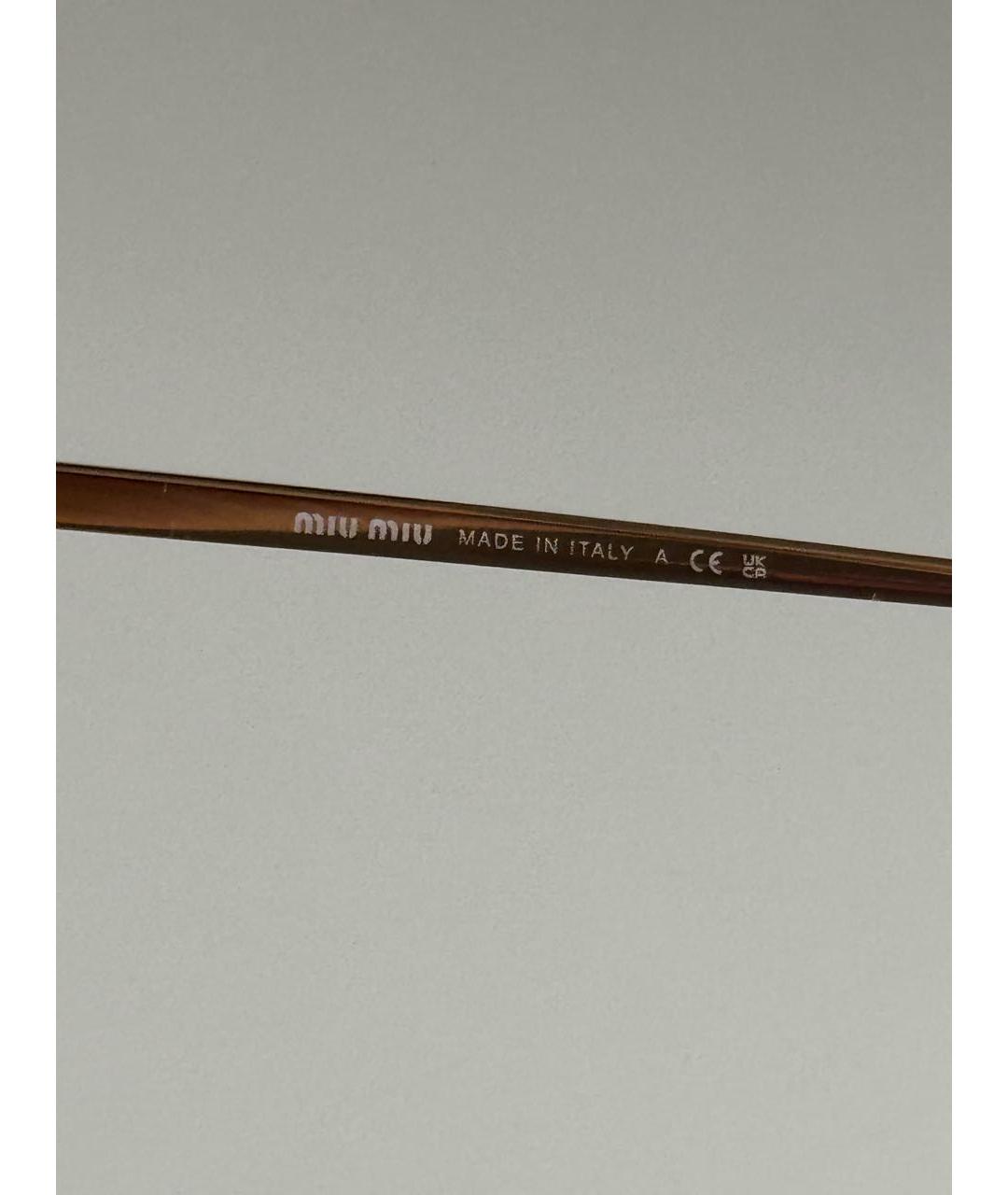 MIU MIU Желтые металлические солнцезащитные очки, фото 8