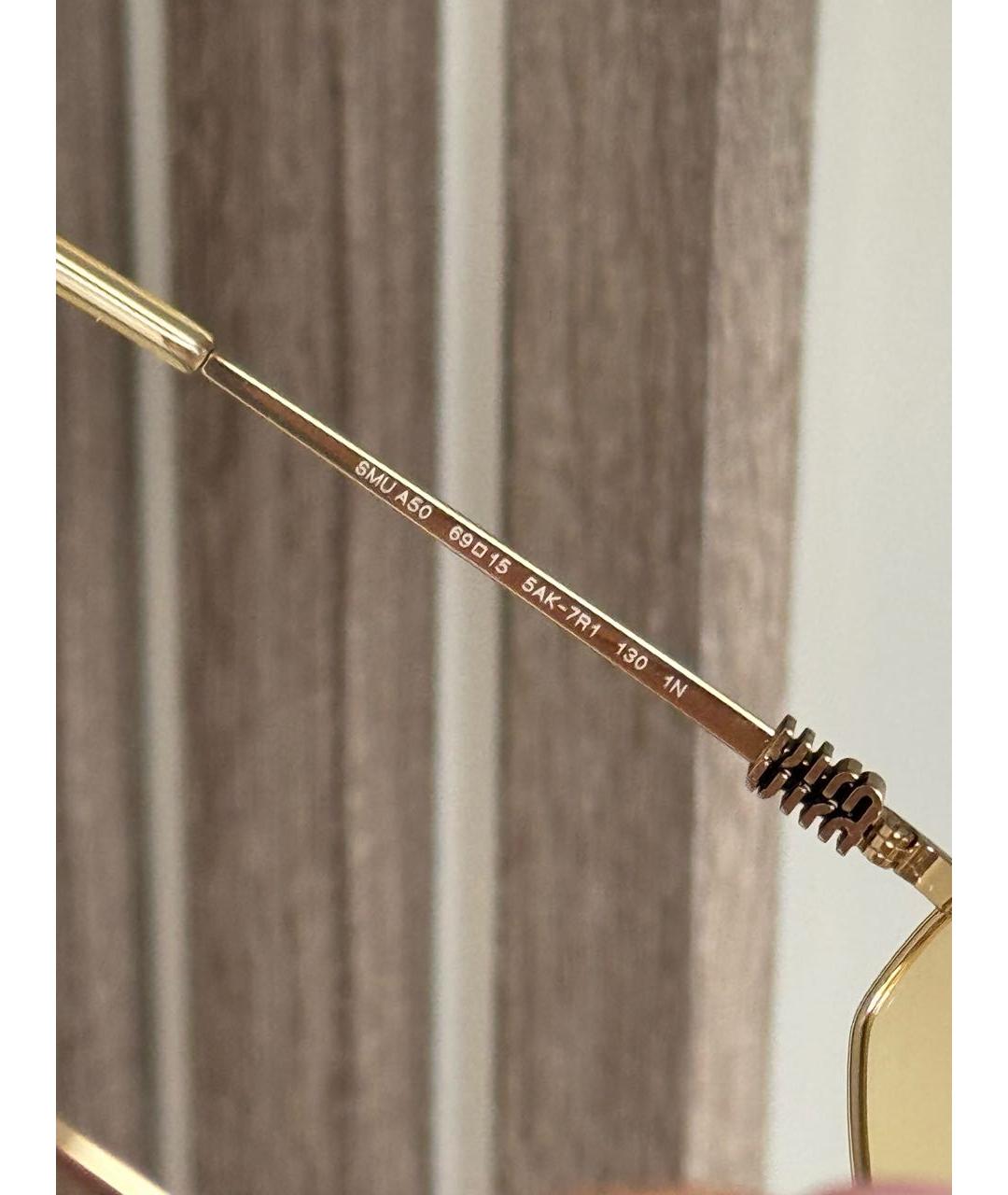 MIU MIU Желтые металлические солнцезащитные очки, фото 7