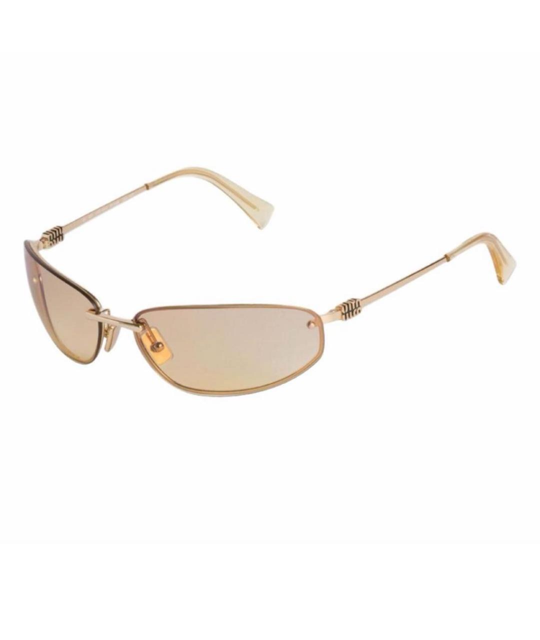 MIU MIU Желтые металлические солнцезащитные очки, фото 1