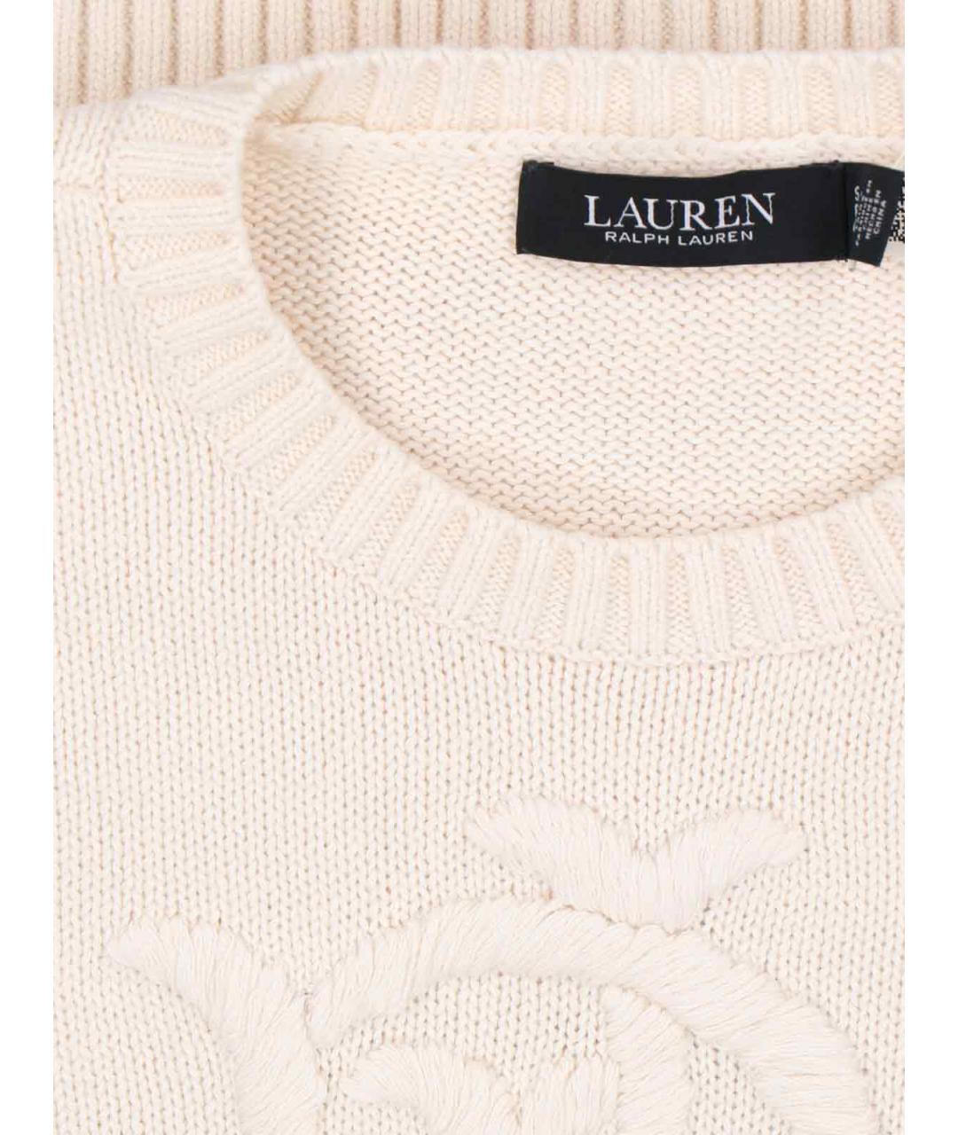 RALPH LAUREN Бежевый хлопковый джемпер / свитер, фото 3