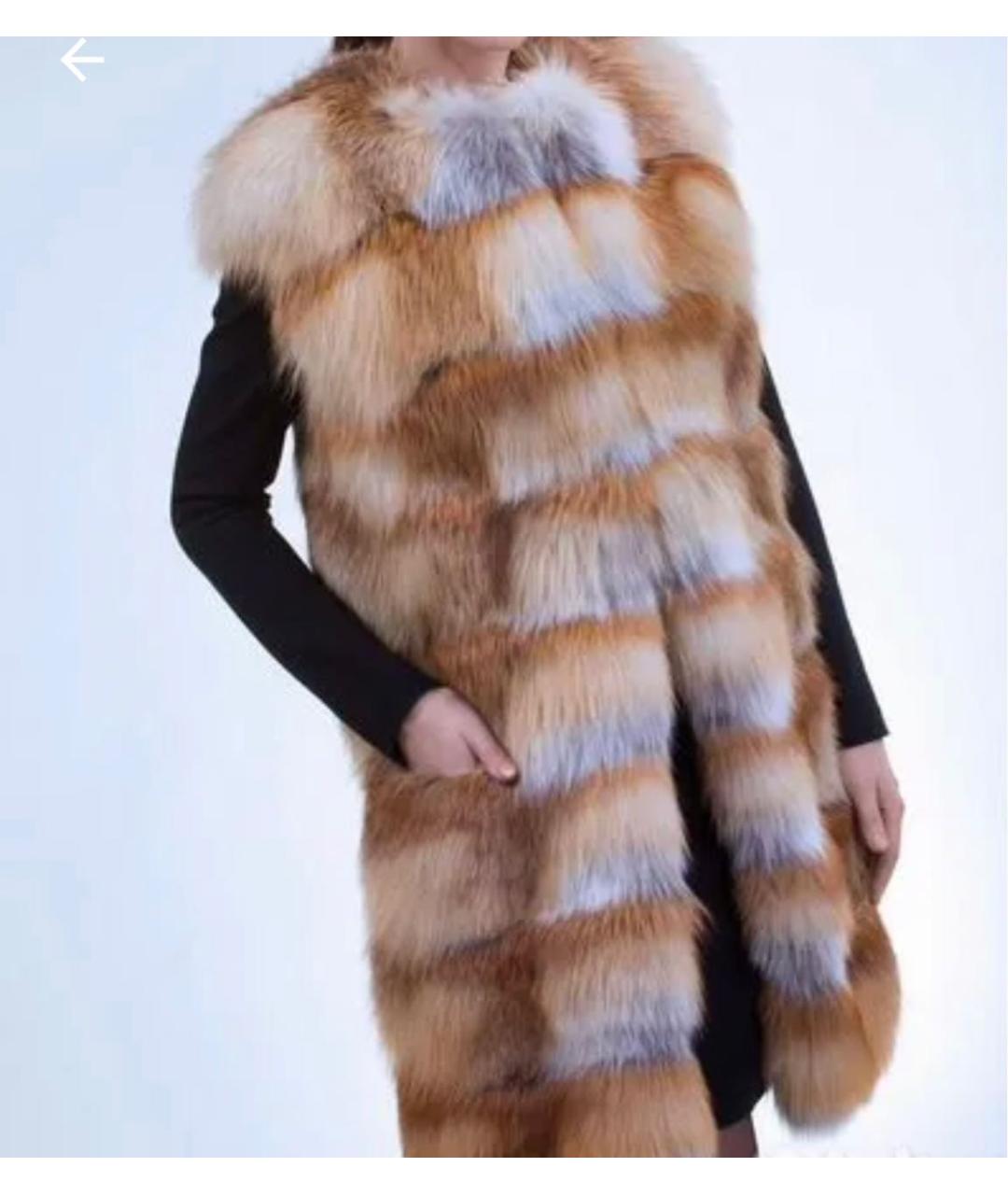 MALA MATI Оранжевая меховая шуба, фото 3