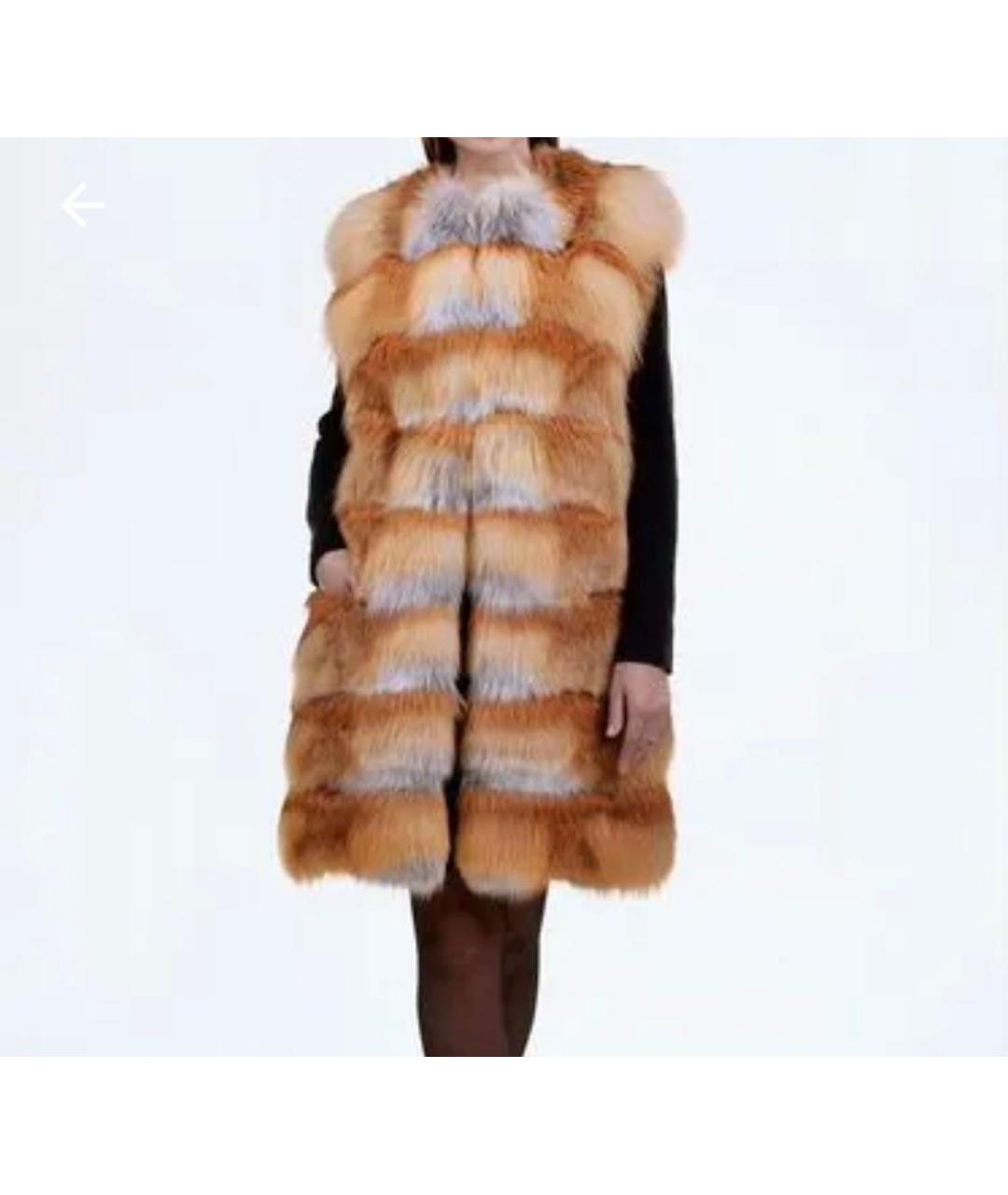 MALA MATI Оранжевая меховая шуба, фото 5