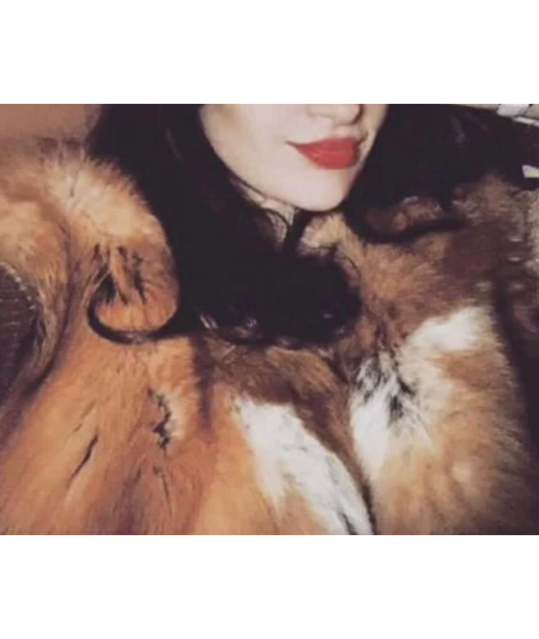 MALA MATI Оранжевая меховая шуба, фото 4