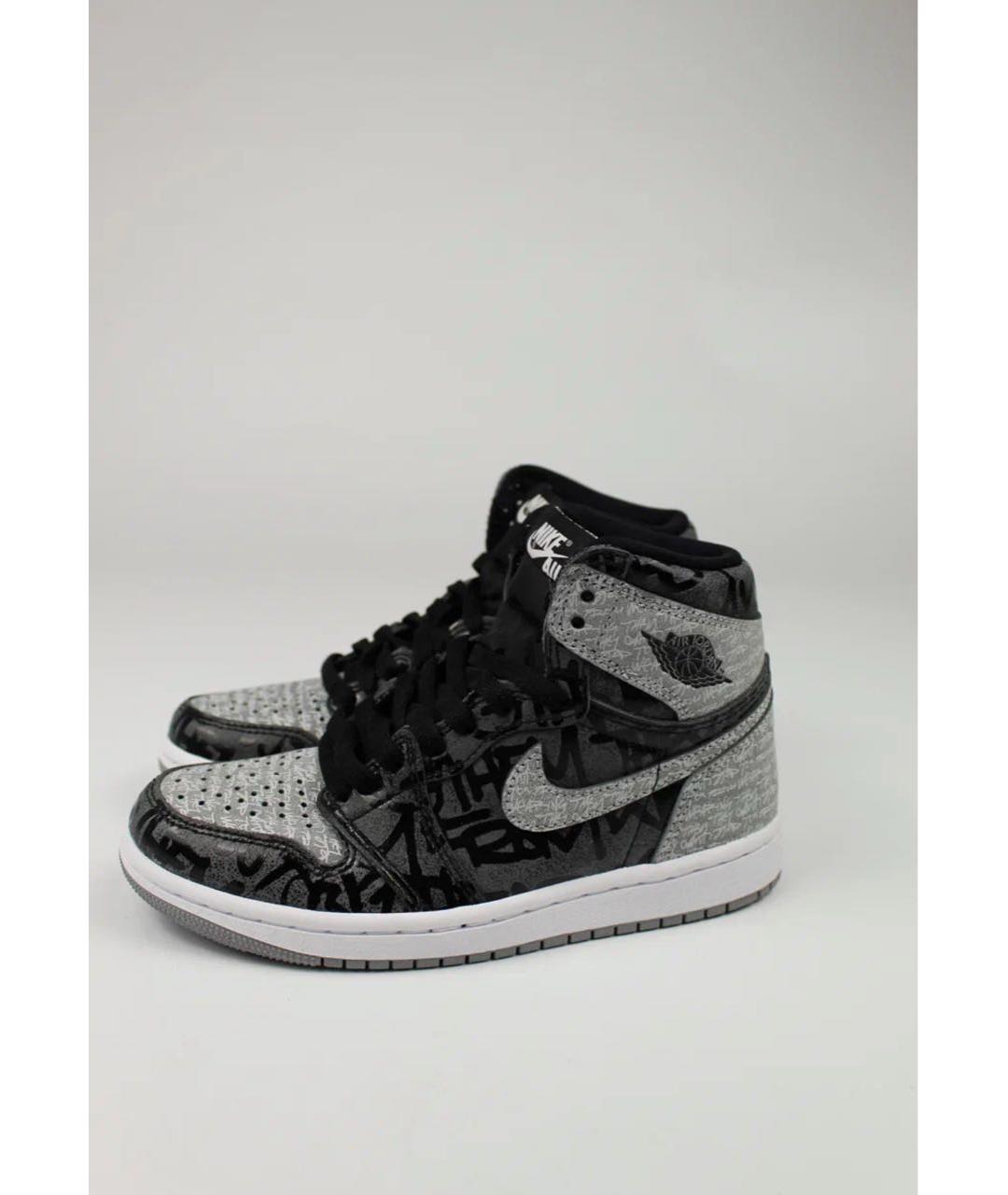 JORDAN Серые кожаные кеды, фото 4