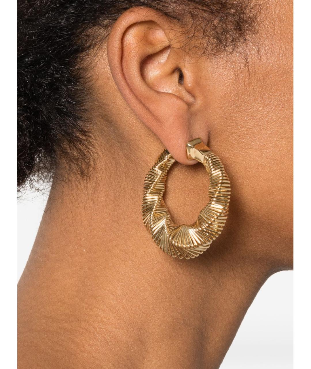 ALAIA Золотые металлические серьги, фото 2