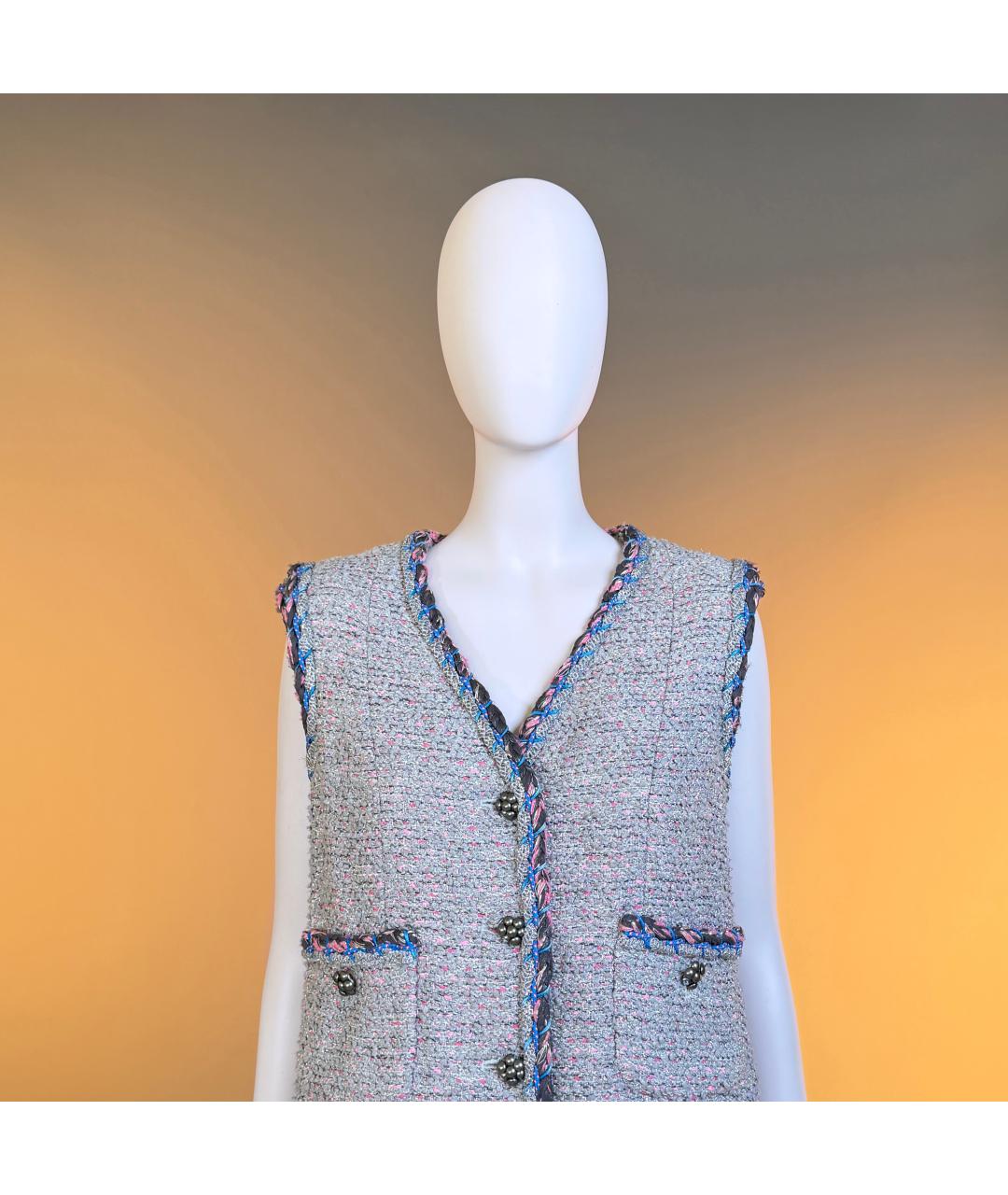 CHANEL Серый твидовый сарафан, фото 6