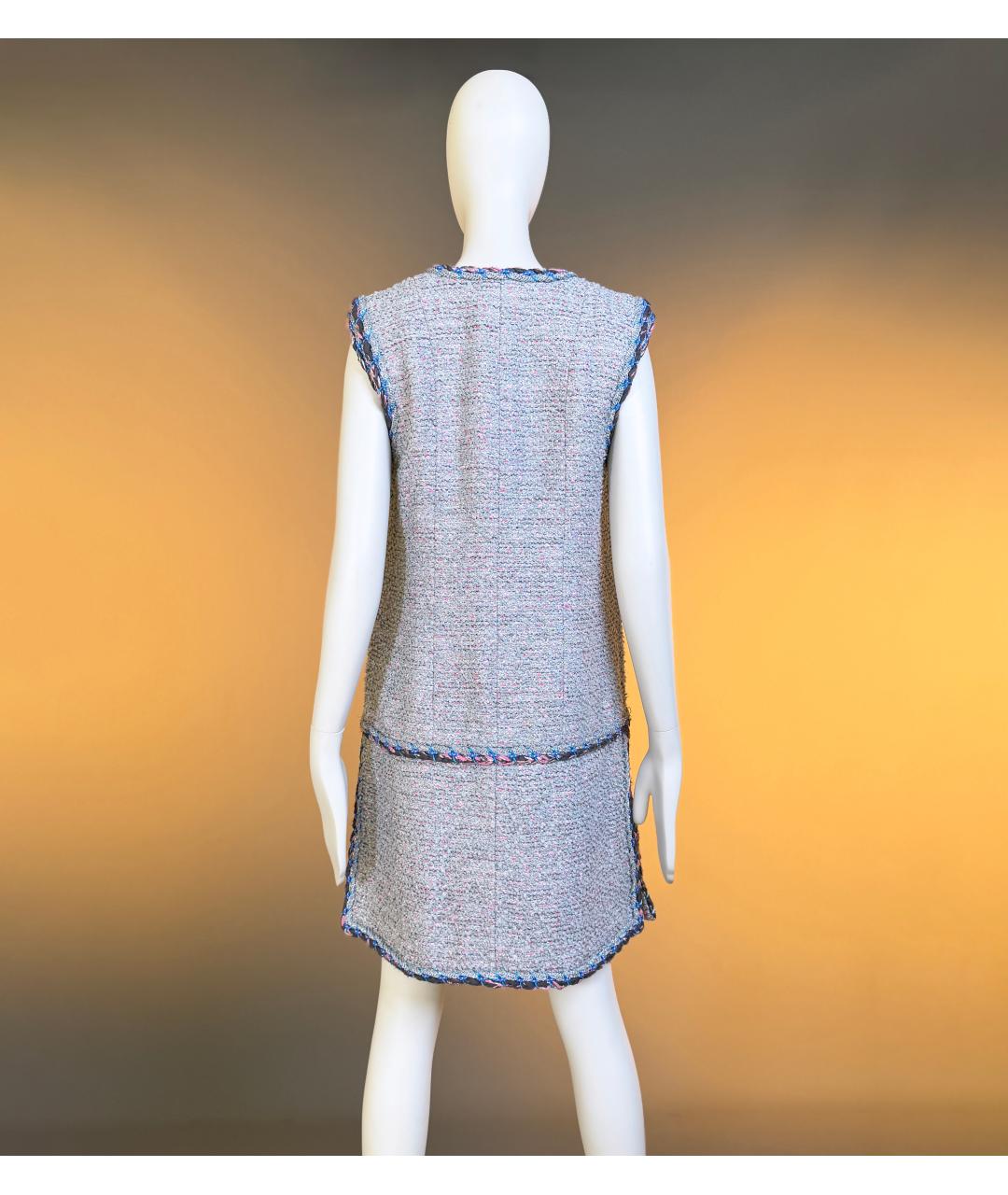 CHANEL Серый твидовый сарафан, фото 7