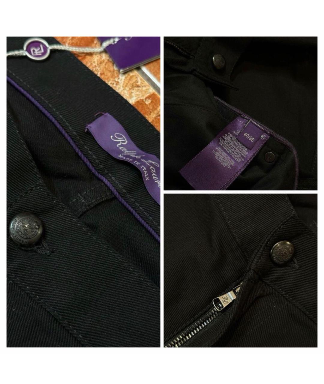 RALPH LAUREN PURPLE LABEL Черные хлопковые прямые джинсы, фото 6