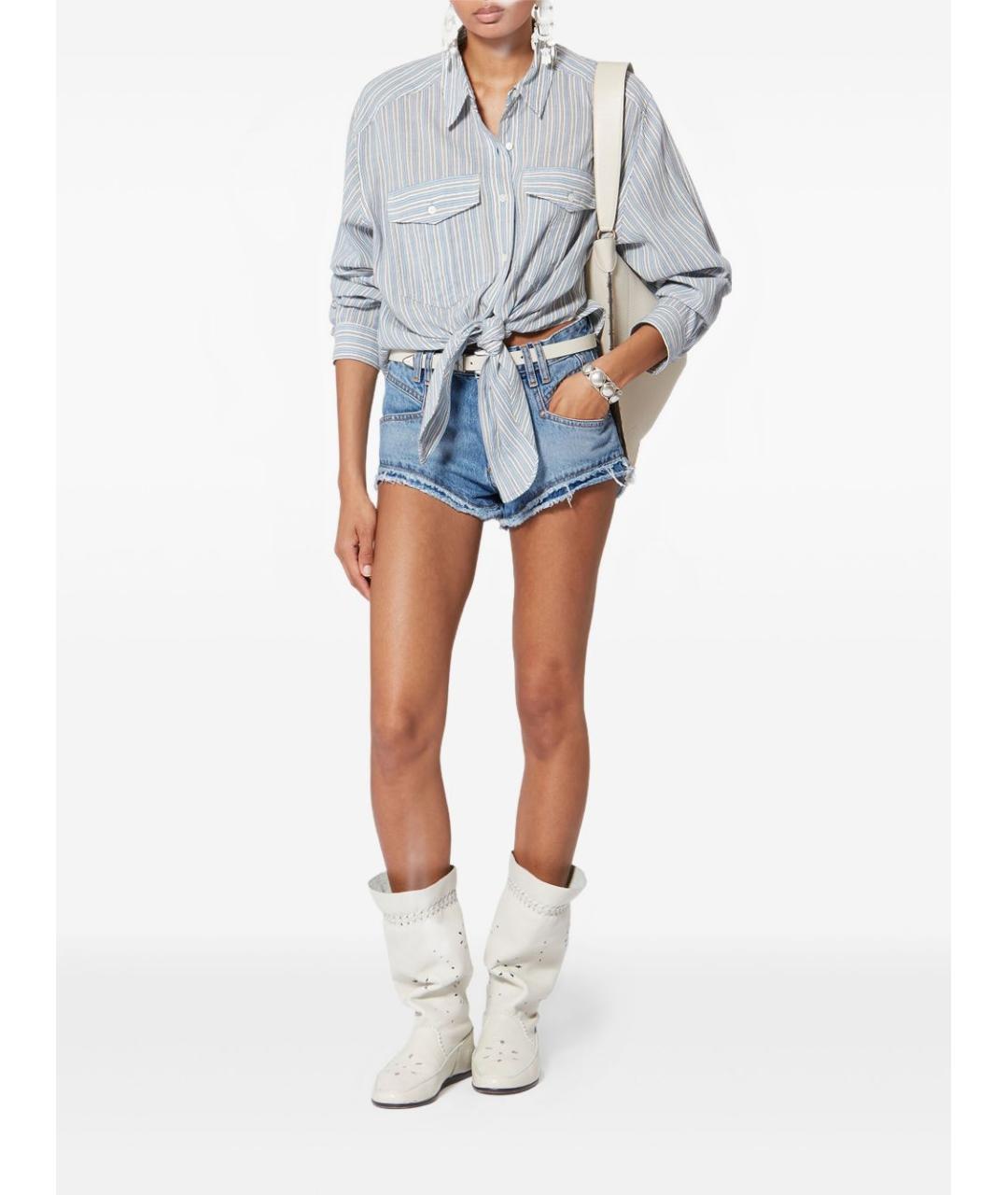 ISABEL MARANT Голубые хлопковые шорты, фото 5