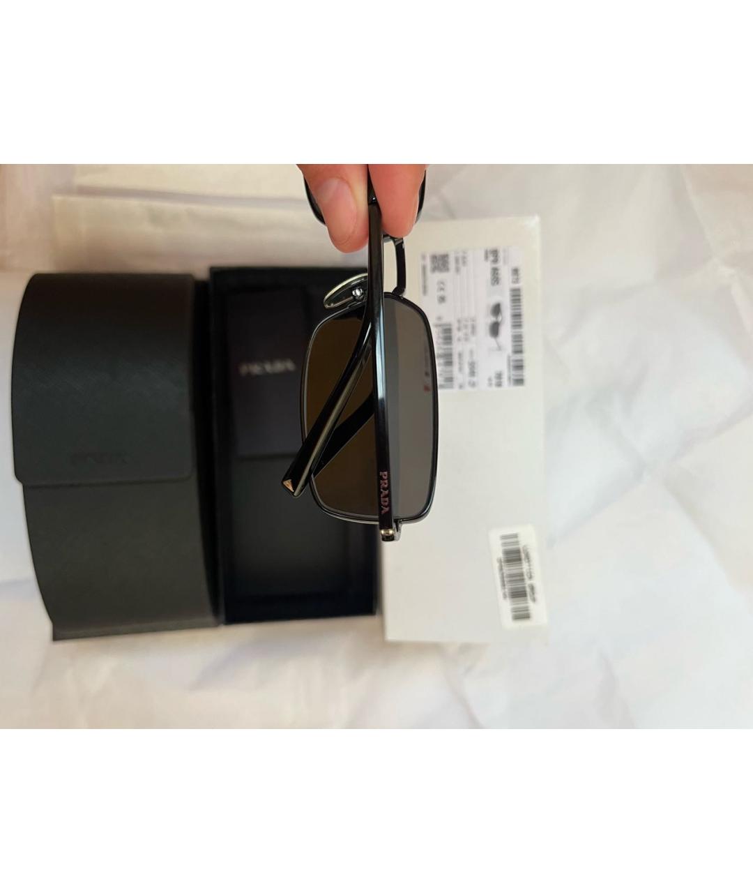 PRADA Черные металлические солнцезащитные очки, фото 5