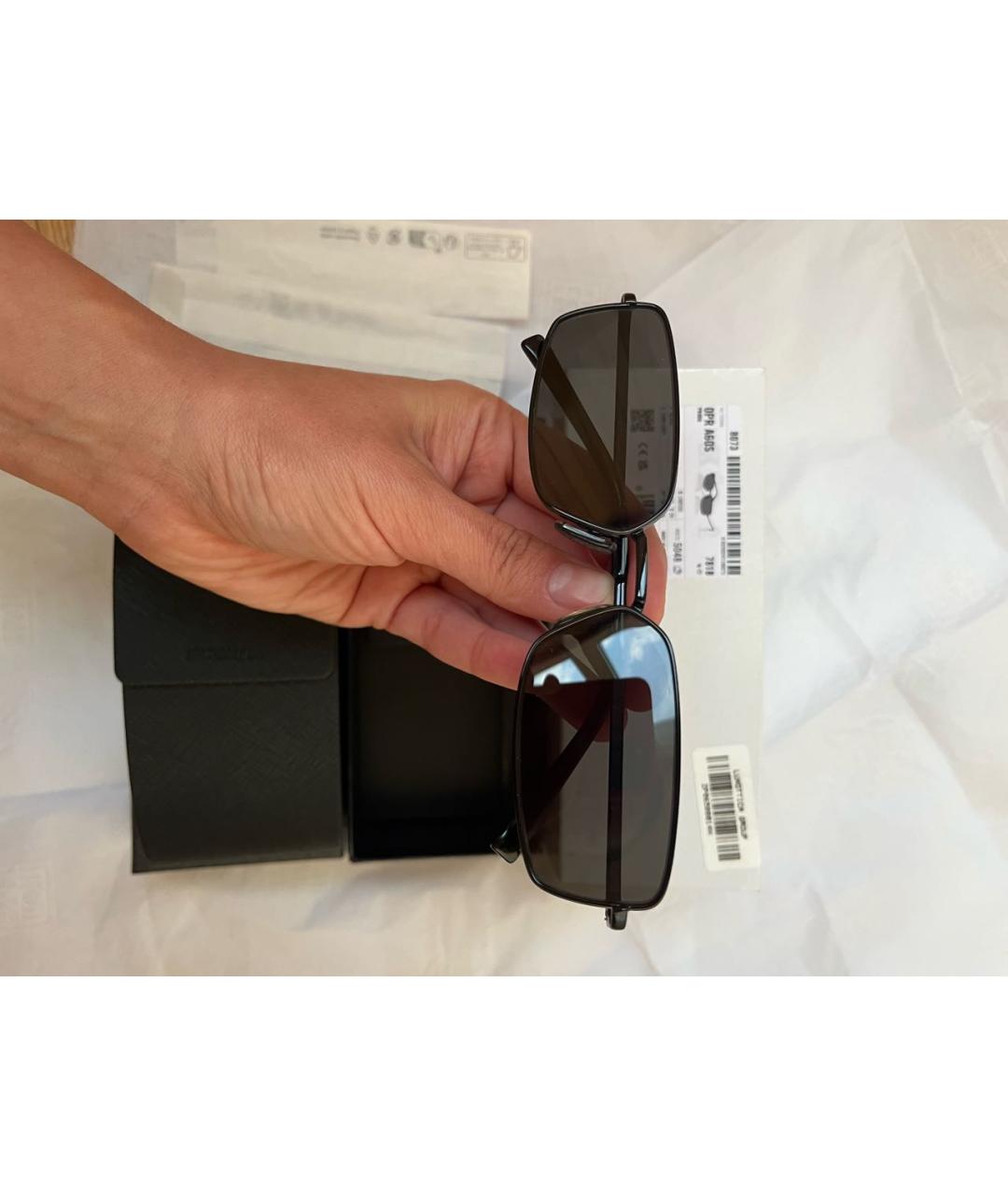 PRADA Черные металлические солнцезащитные очки, фото 3