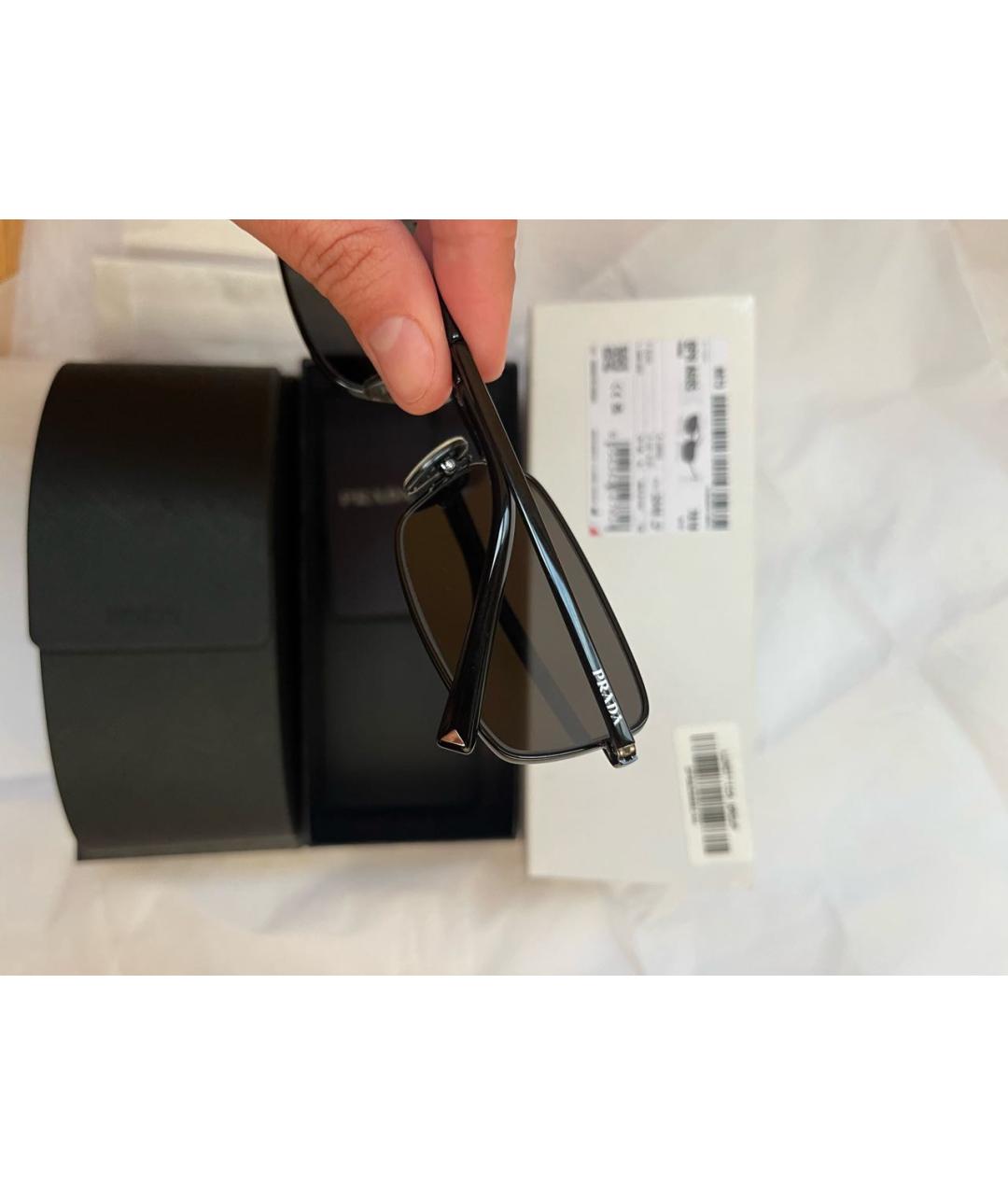 PRADA Черные металлические солнцезащитные очки, фото 6