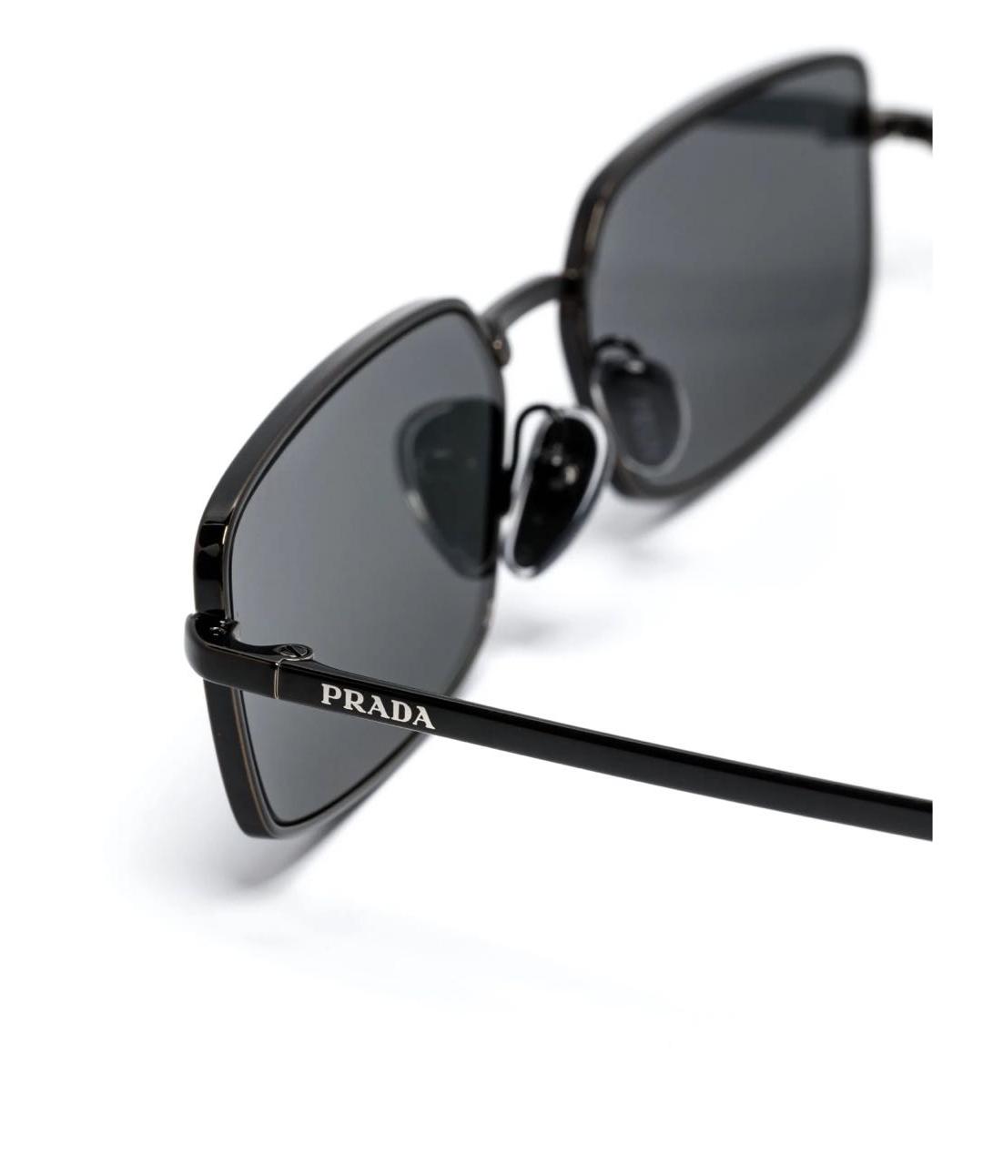 PRADA Черные металлические солнцезащитные очки, фото 2