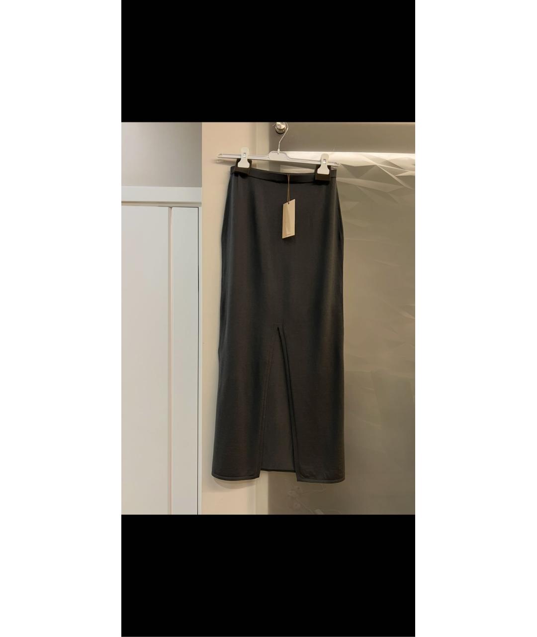 12 STOREEZ Антрацитовая шерстяная юбка макси, фото 2