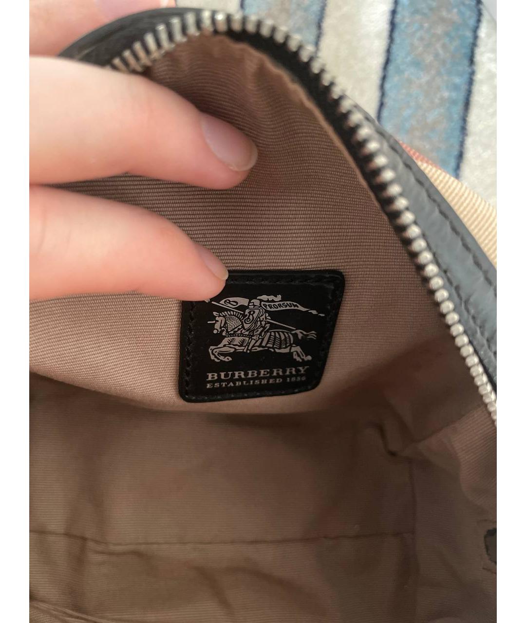 BURBERRY Бежевая тканевая сумка с короткими ручками, фото 4