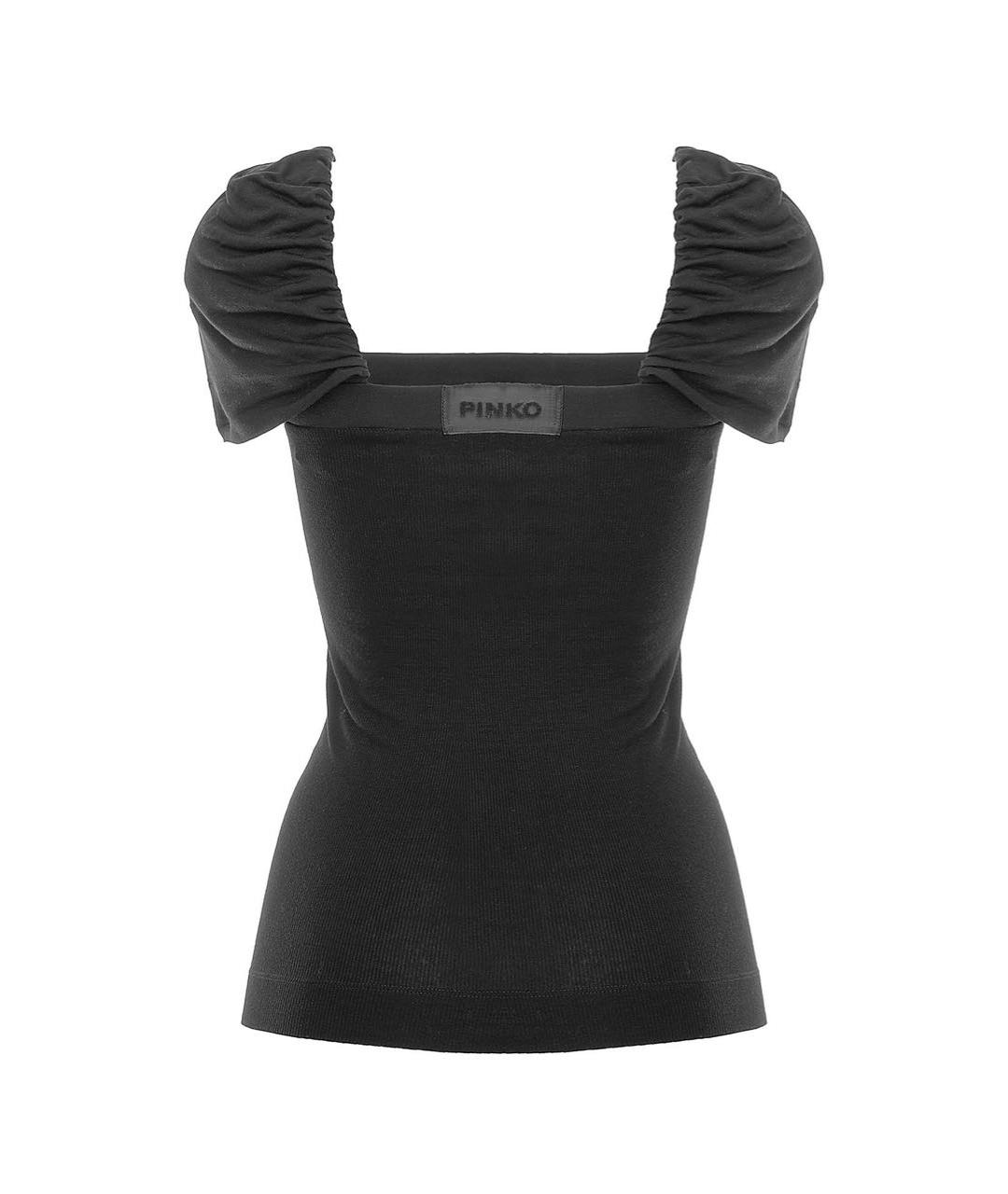 PINKO Черная вискозная блузы, фото 2