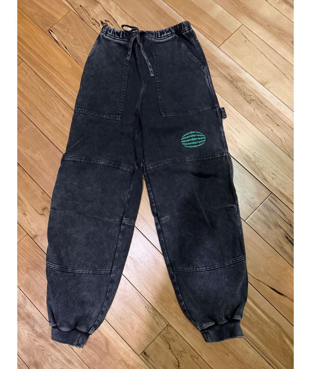 ALEXANDER WANG Антрацитовые хлопко-эластановые джинсы слим, фото 4