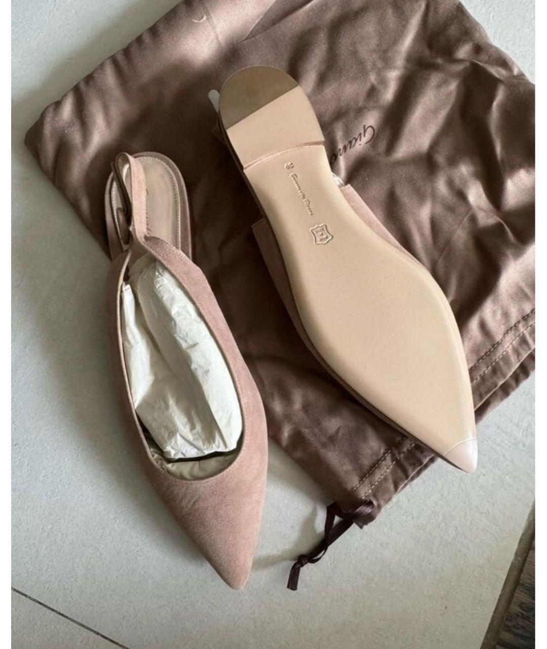 GIANVITO ROSSI Бежевые замшевые балетки, фото 4