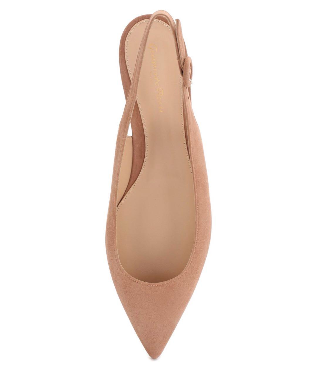 GIANVITO ROSSI Бежевые замшевые балетки, фото 2