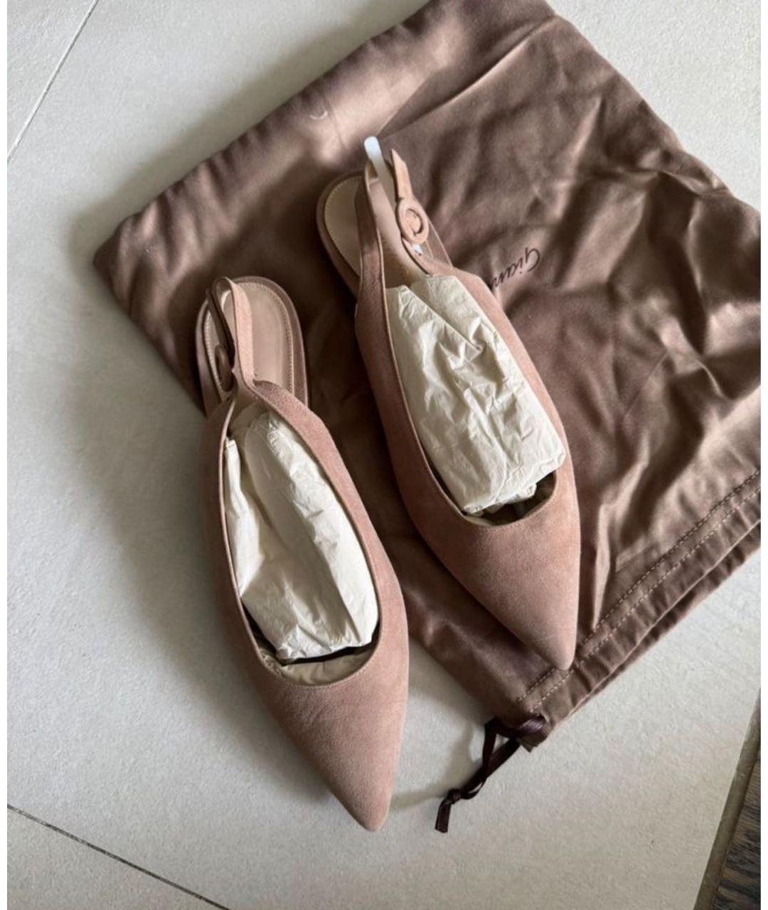 GIANVITO ROSSI Бежевые замшевые балетки, фото 3