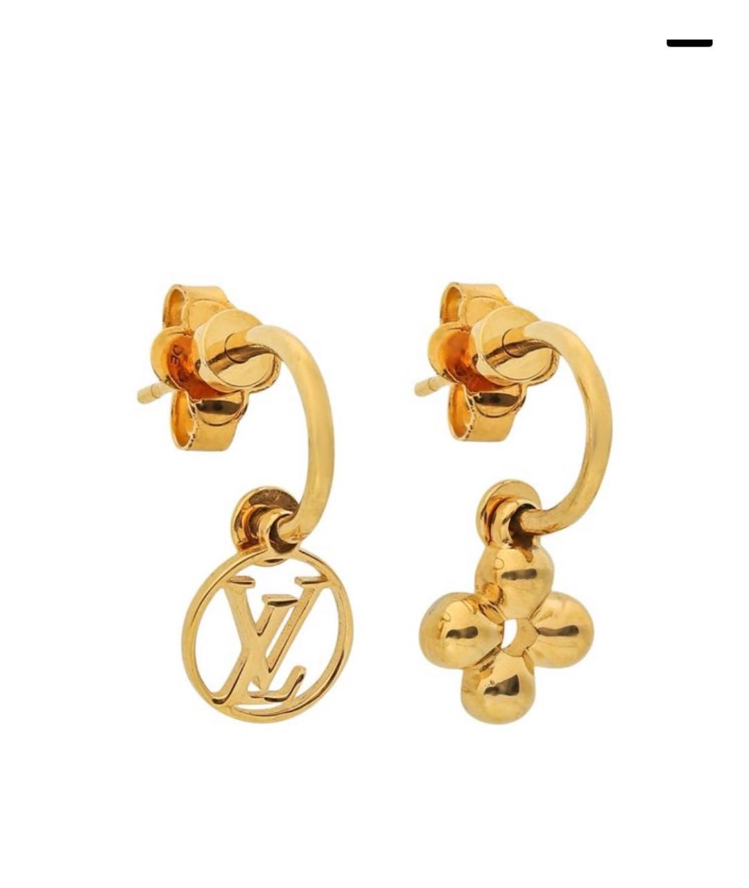LOUIS VUITTON Золотые латунные серьги, фото 5