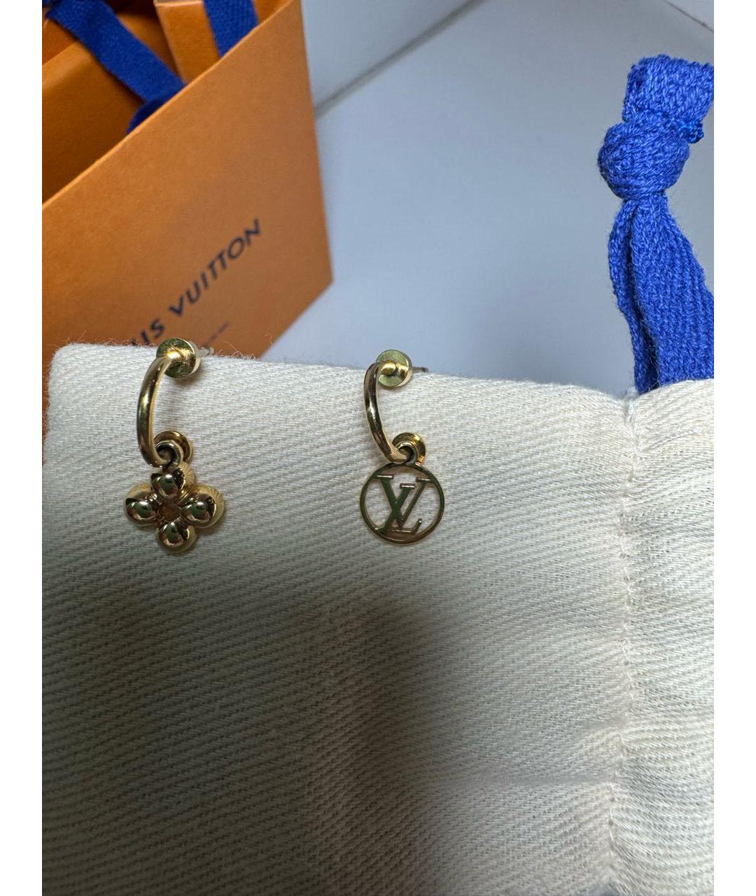 LOUIS VUITTON Золотые латунные серьги, фото 3