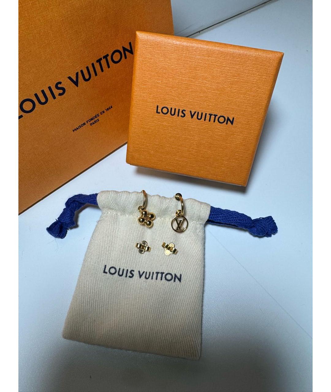 LOUIS VUITTON Золотые латунные серьги, фото 2