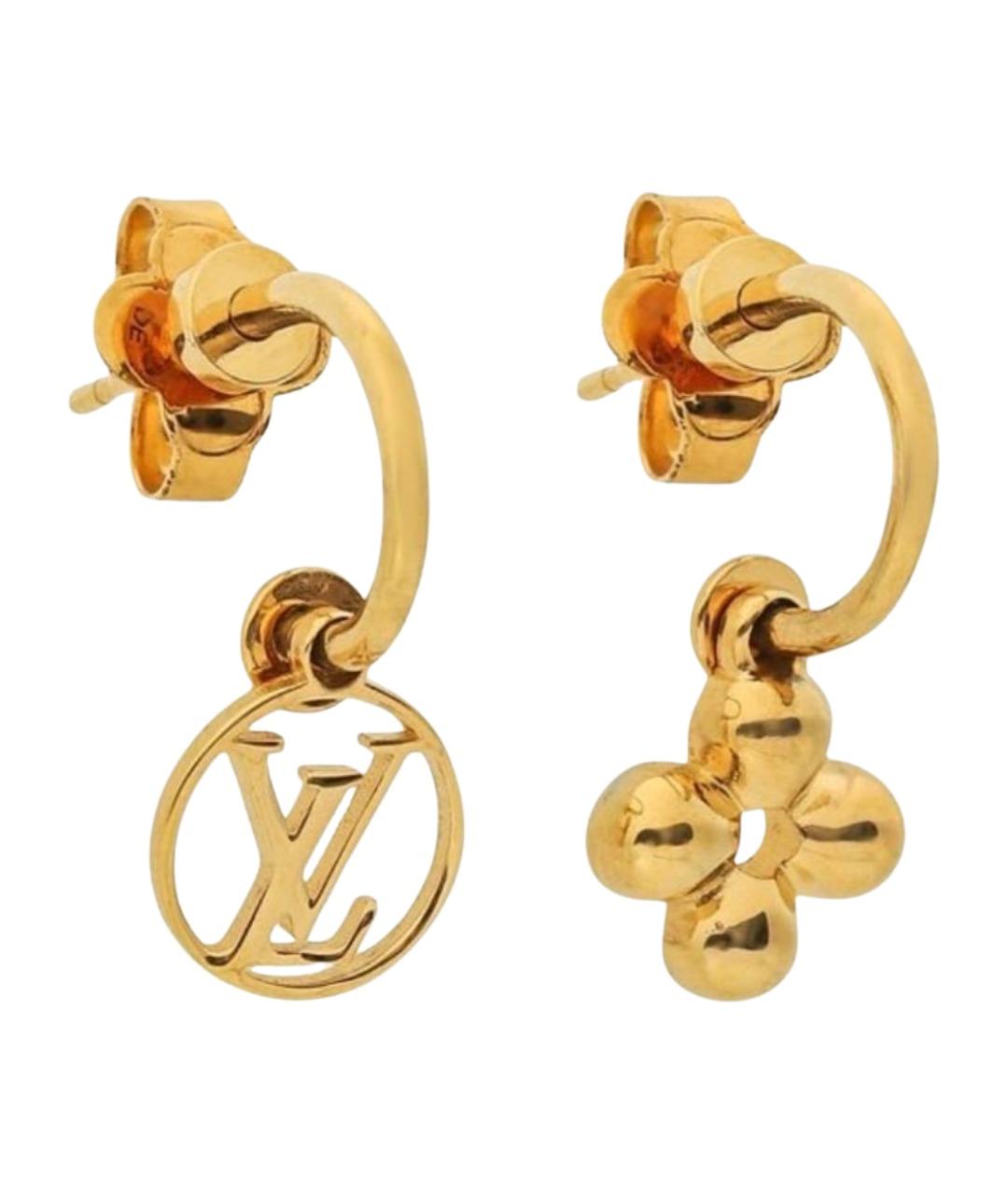 LOUIS VUITTON Золотые латунные серьги, фото 1